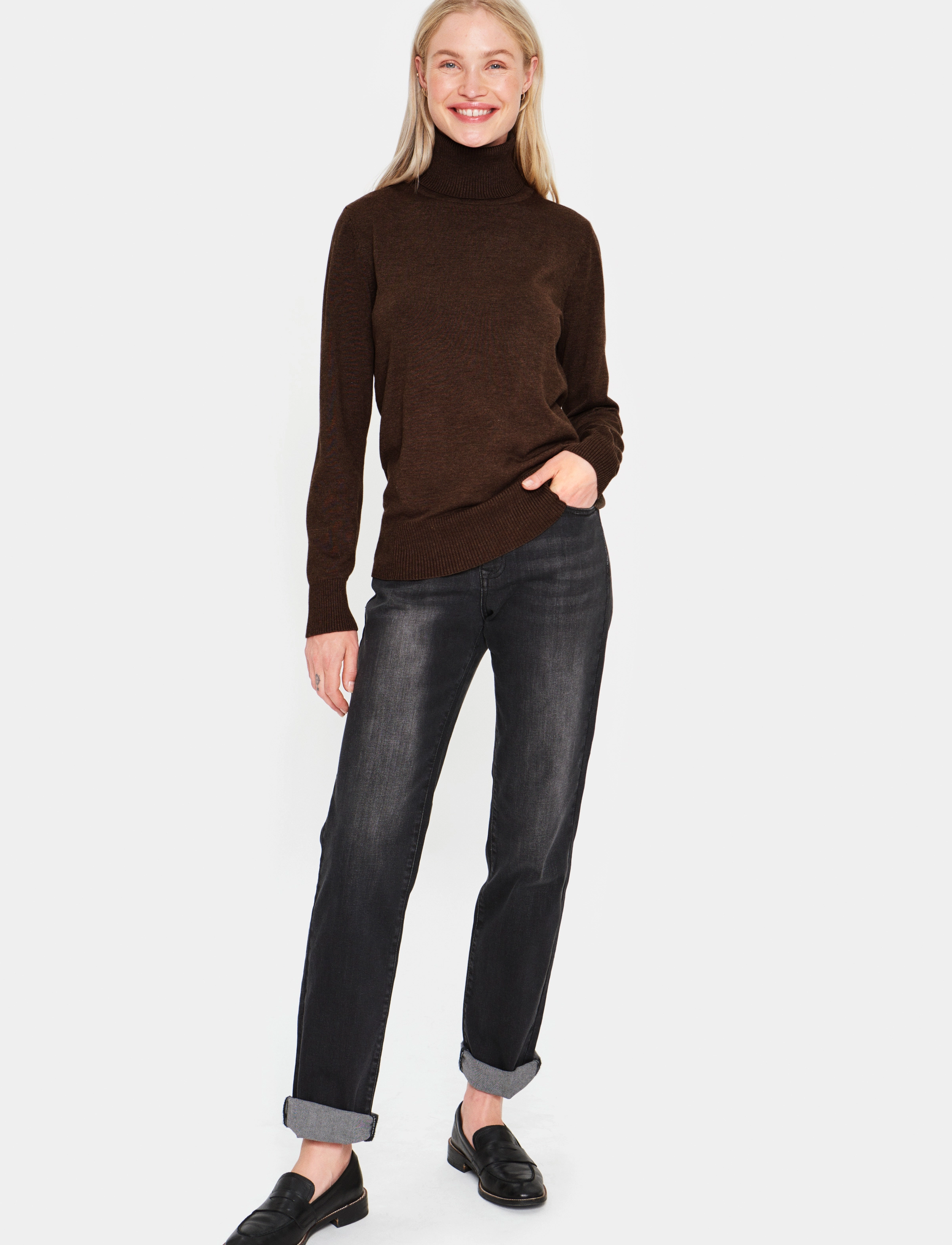 Saint Tropez - J2046, MilaSZ Rollneck Pullover - die niedrigsten preise - mink melange - 3