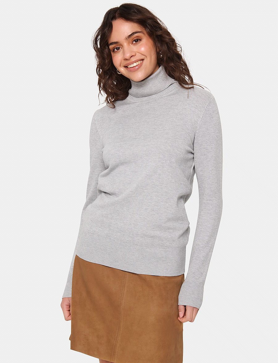 Saint Tropez - J2046, MilaSZ Rollneck Pullover - rollkragenpullover - pearl grey mel - 0