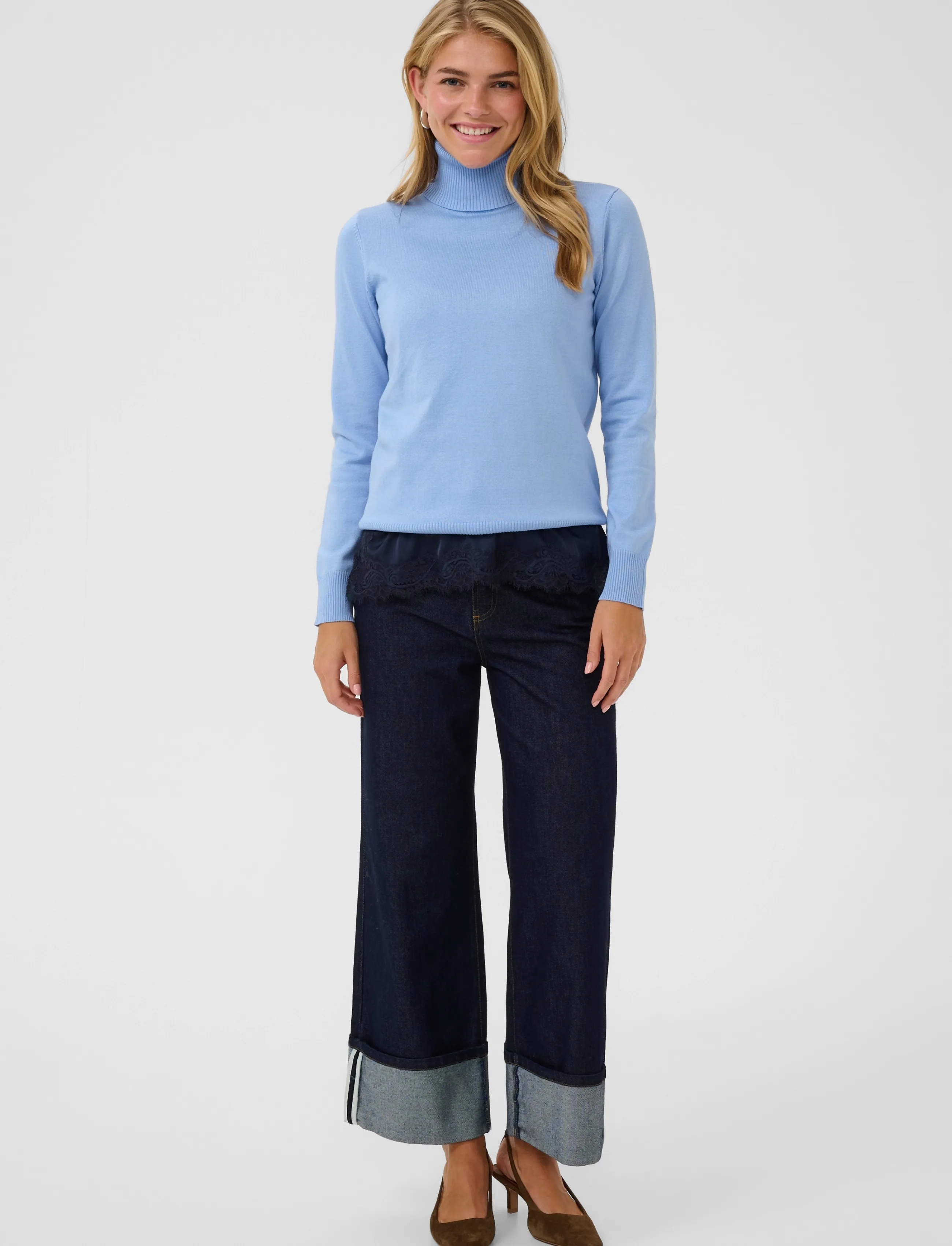 Saint Tropez J2046, Milasz Rollneck Pullover, XL, Blue, Strik > Rullekrave, Dame