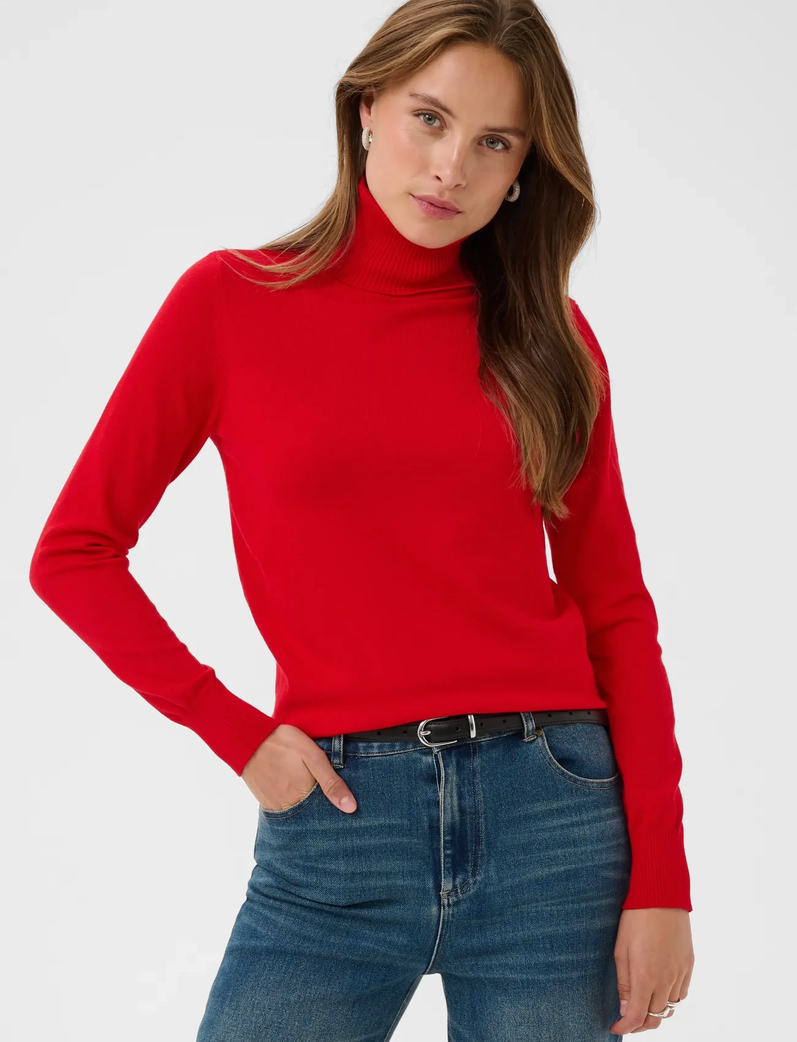 Saint Tropez - J2046, MilaSZ Rollneck Pullover - polotröjor - true red - 0