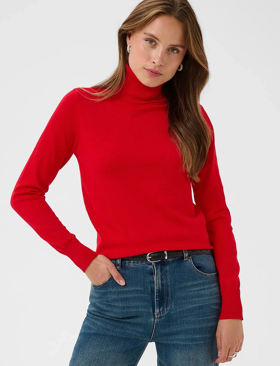 Saint Tropez - J2046, MilaSZ Rollneck Pullover - polotröjor - true red - 0