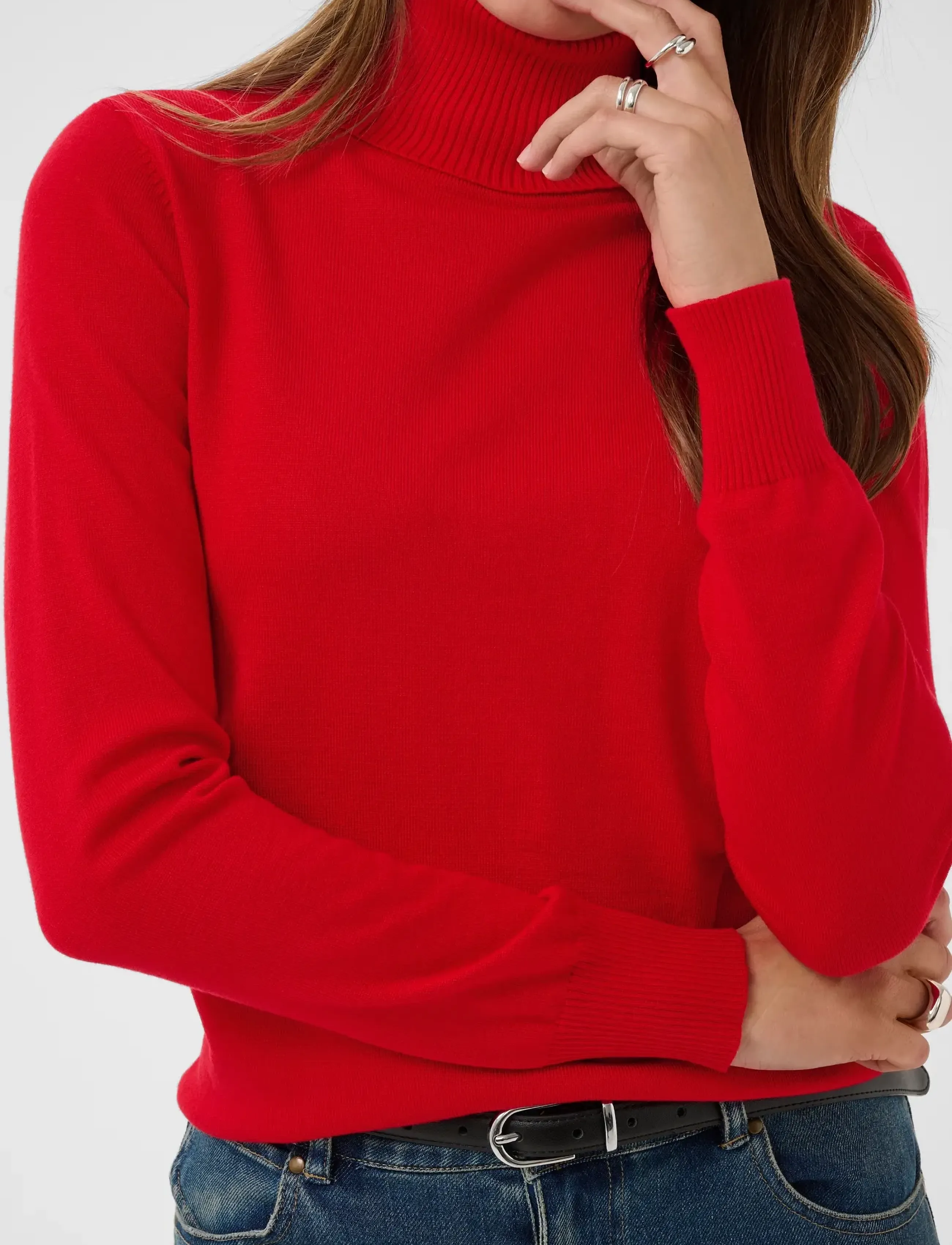 Saint Tropez - J2046, MilaSZ Rollneck Pullover - polotröjor - true red - 5