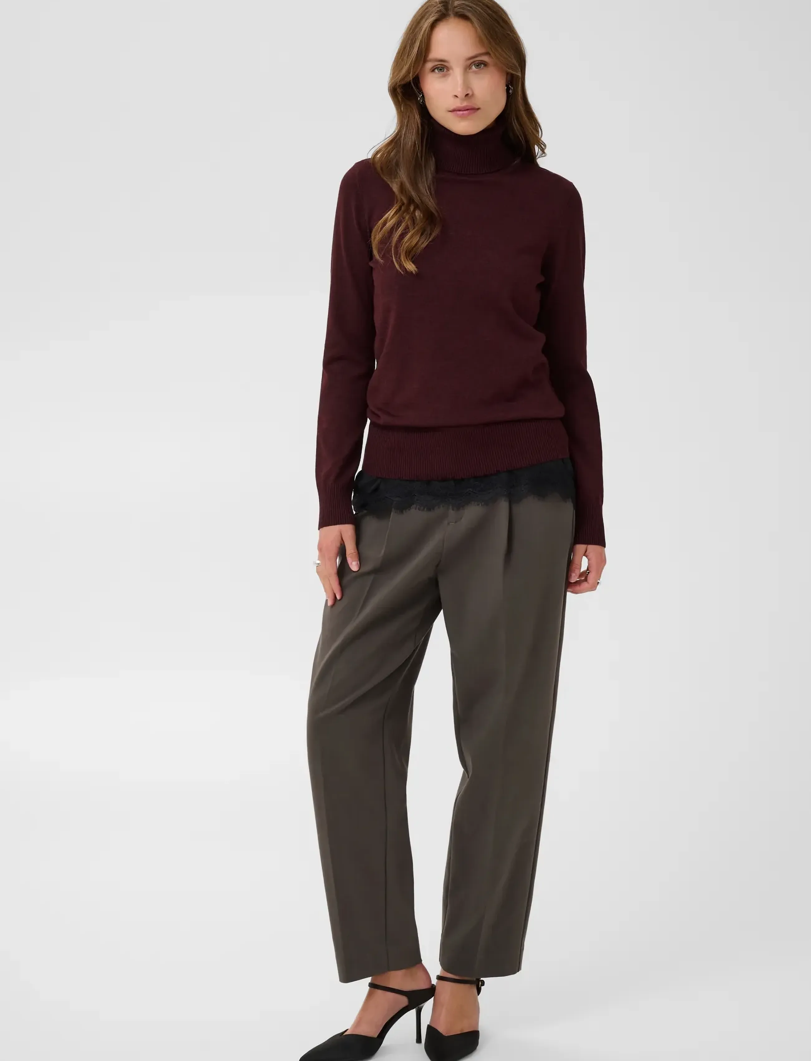 Saint Tropez - J2046, MilaSZ Rollneck Pullover - polotröjor - winetasting melange - 3