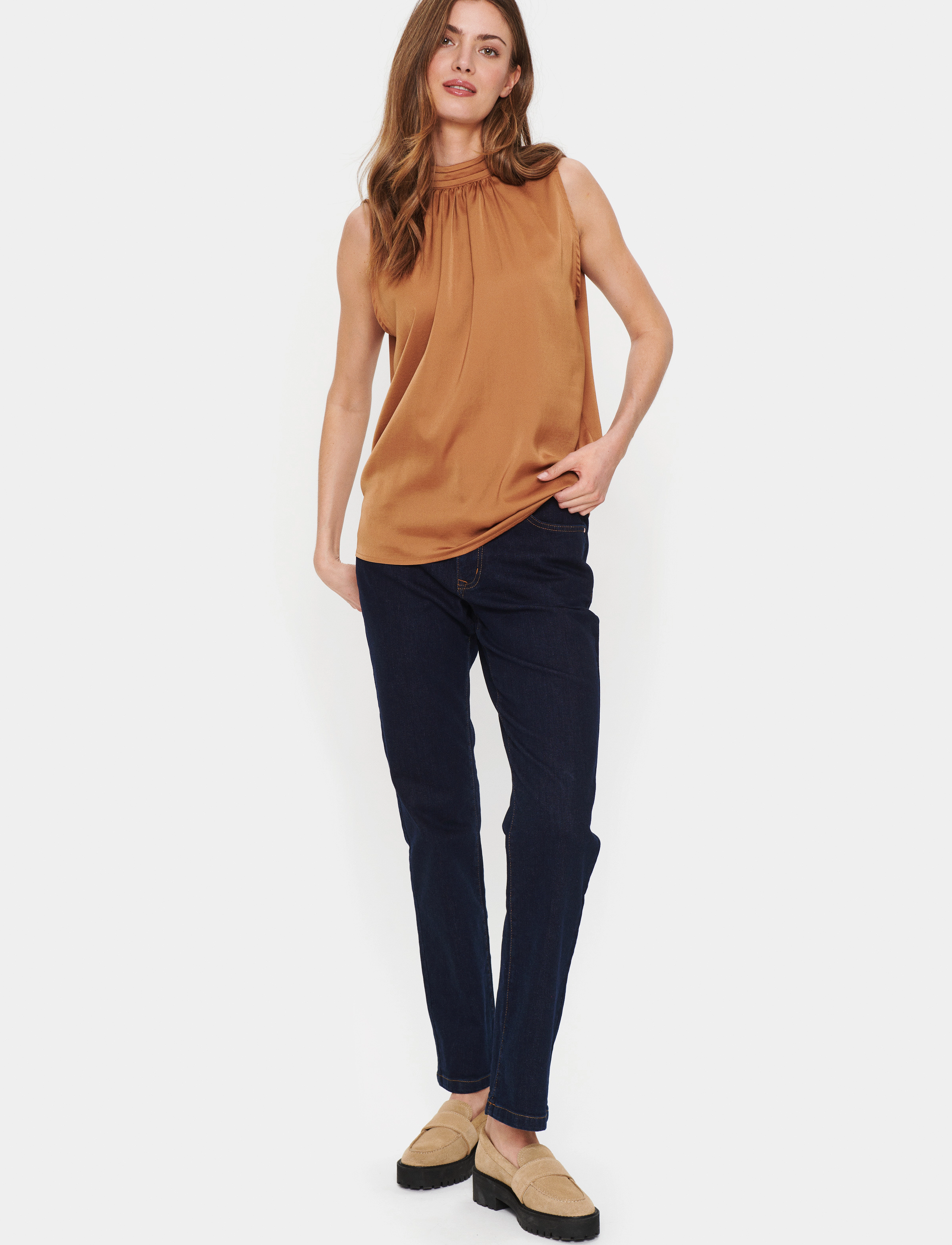 Saint Tropez - AileenSZ Top - Ärmlösa blusar - camel brown - 3