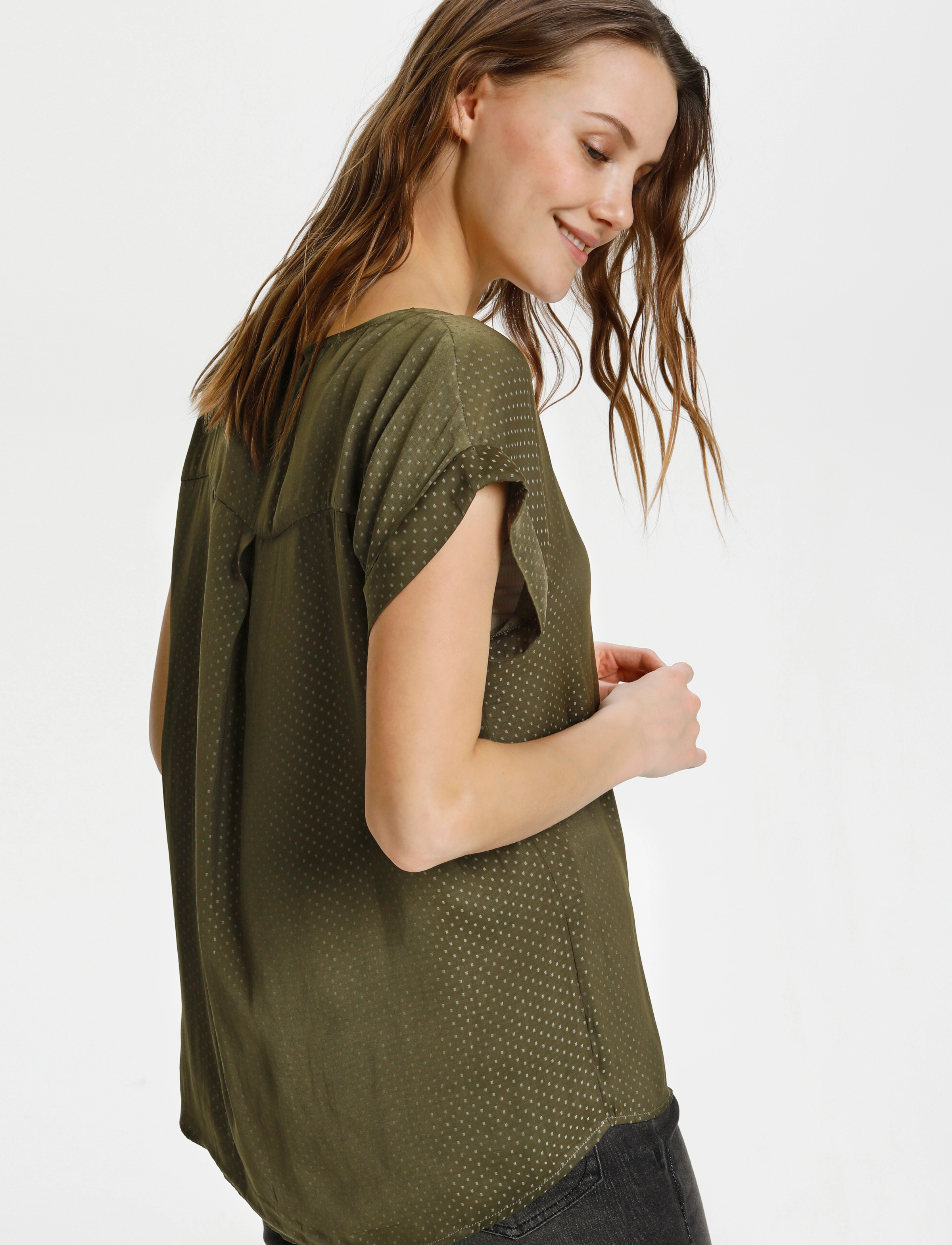 Saint Tropez - P1326, BrianaSZ SS Top - lühikeste varrukatega pluusid - army green - 4