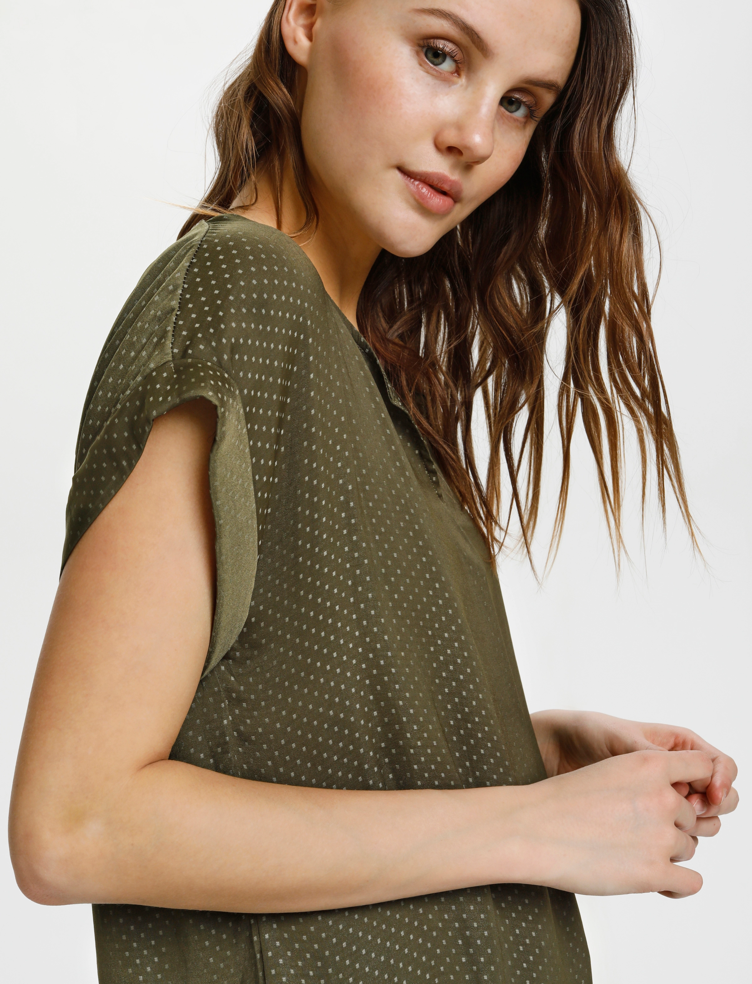 Saint Tropez - P1326, BrianaSZ SS Top - lühikeste varrukatega pluusid - army green - 5