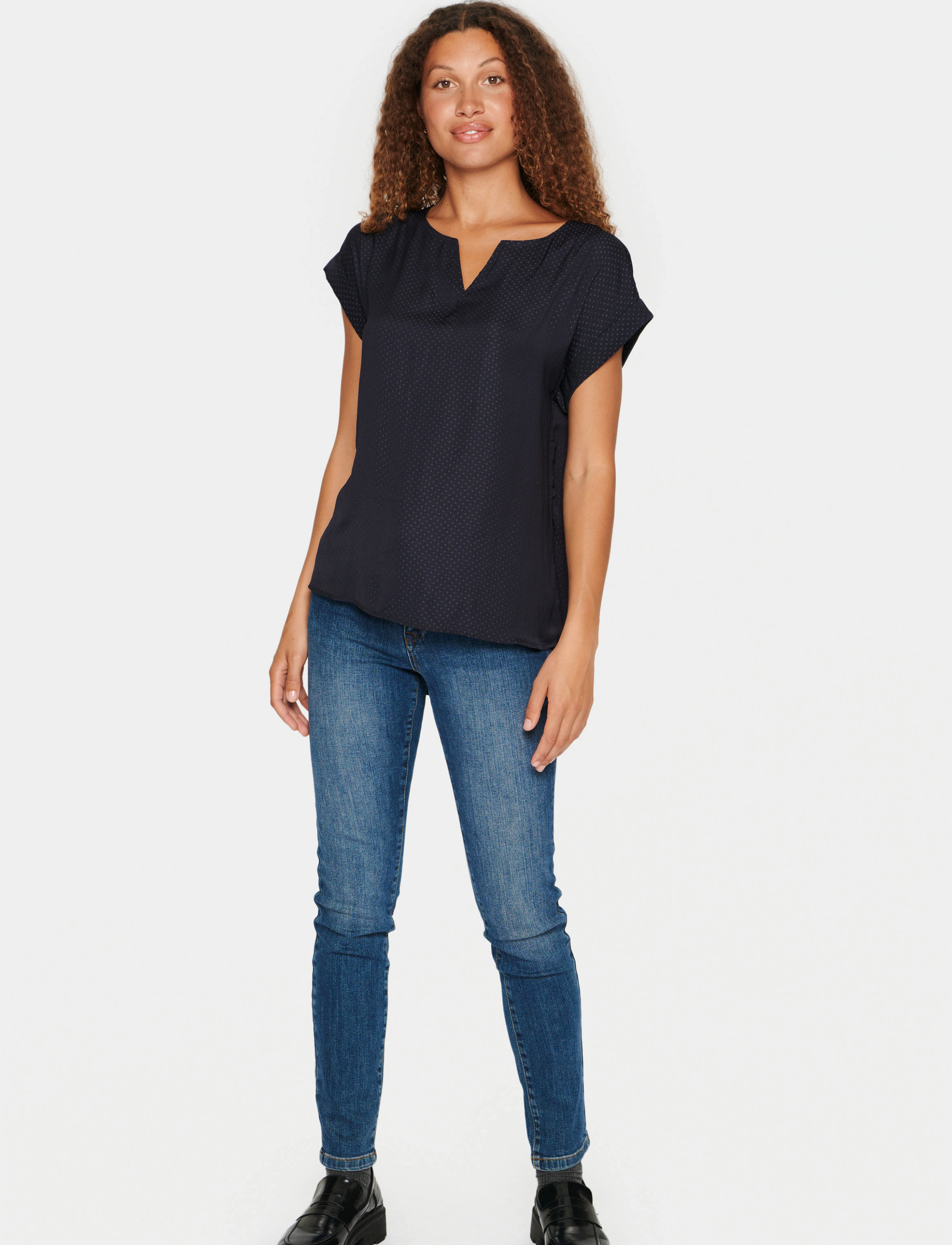 Saint Tropez - P1326, BrianaSZ SS Top - short-sleeved blouses - blue deep - 3
