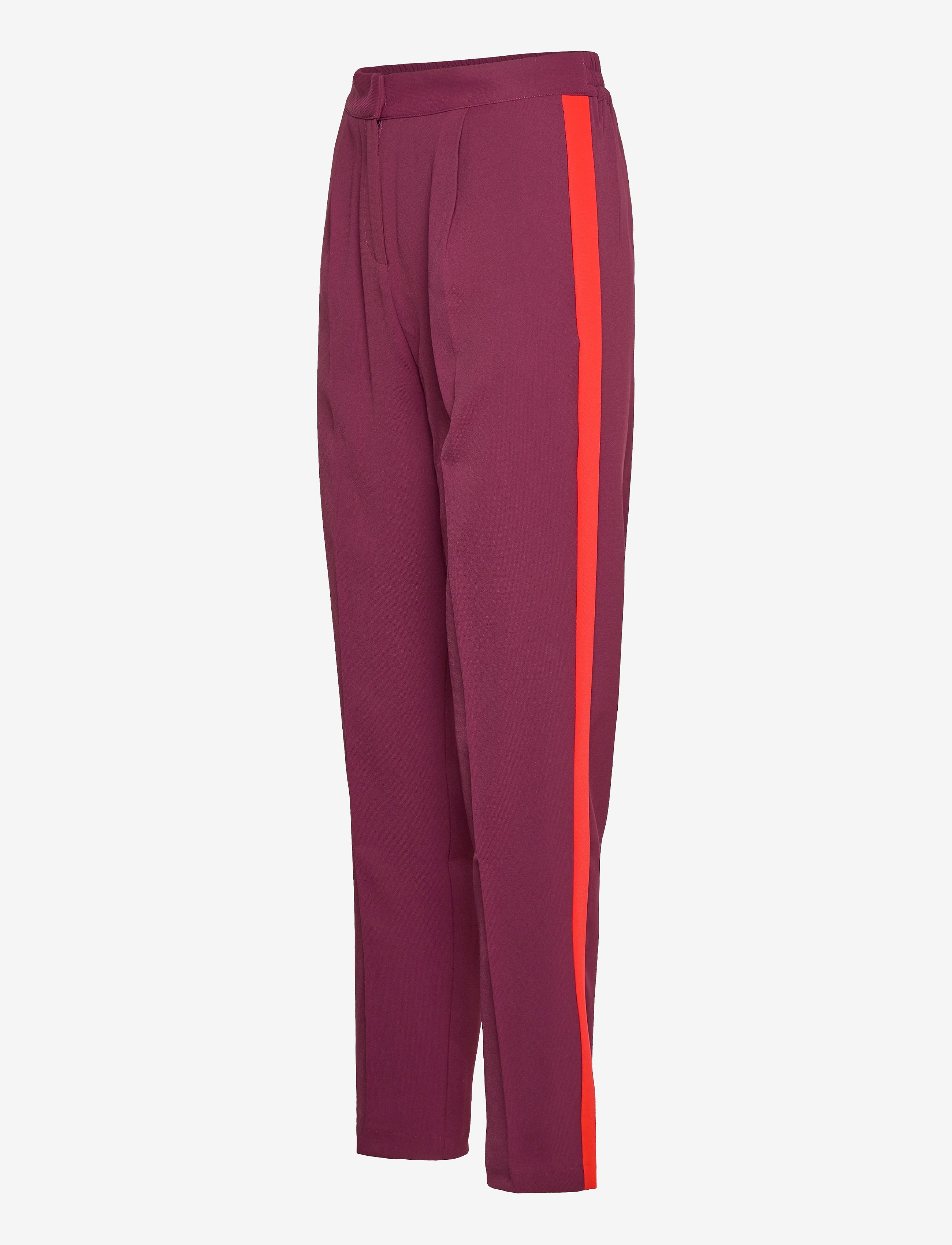 Saint Tropez - T5006, PANTS W CONTRAST SIDE GALLOW - slim fit bukser - grapewine - 2