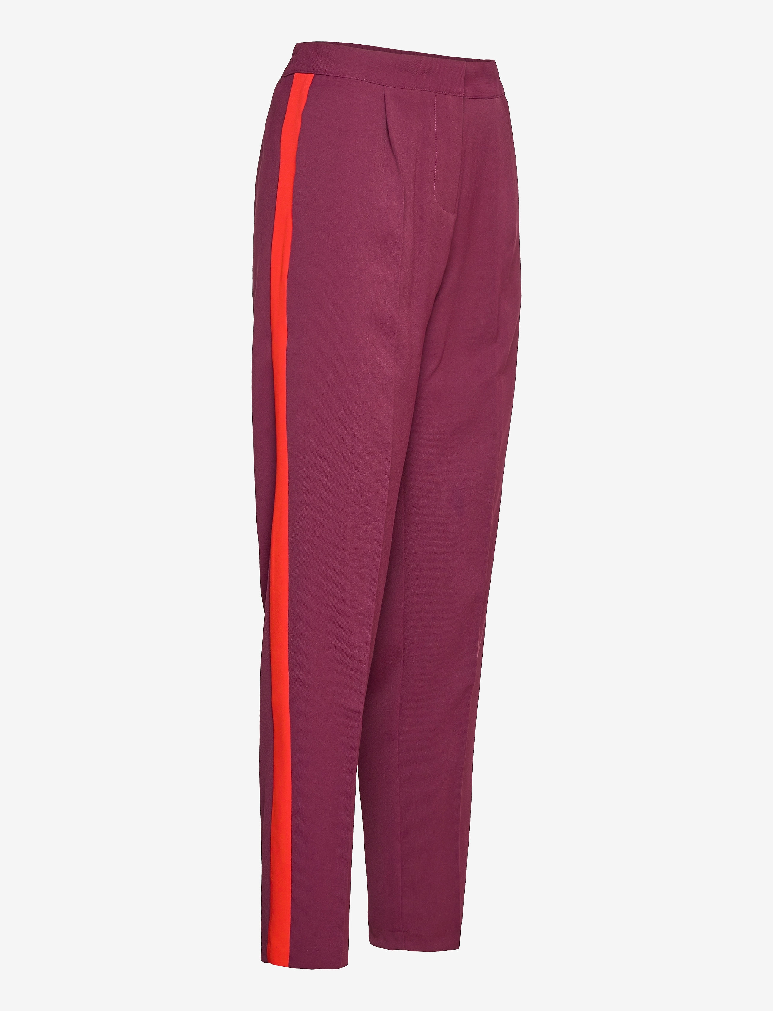 Saint Tropez - T5006, PANTS W CONTRAST SIDE GALLOW - slim fit bukser - grapewine - 3