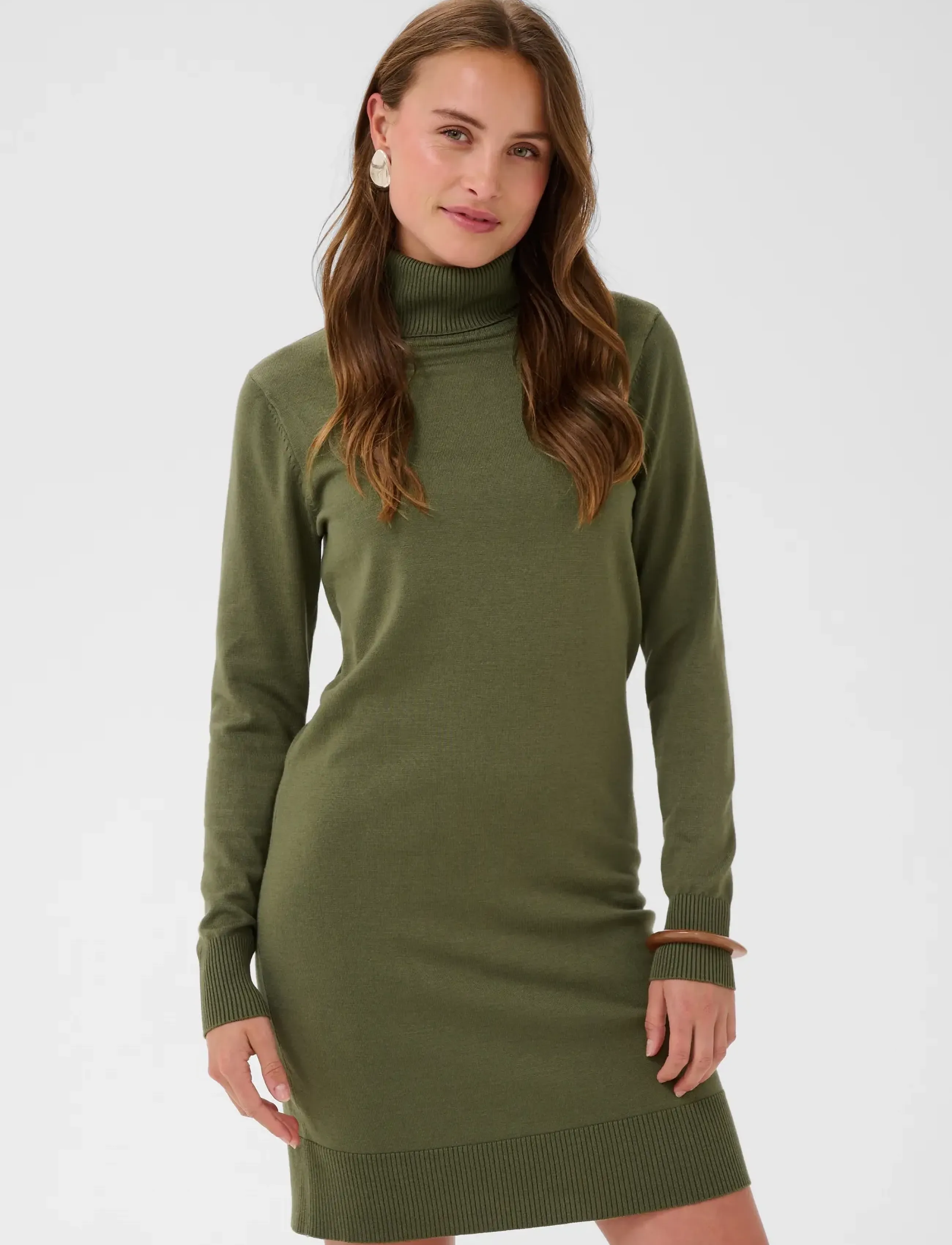 Saint Tropez U6801, MilaSZ Rollneck Dress - Kleidung - FOUR LEAF CLOVER MELANGE / green