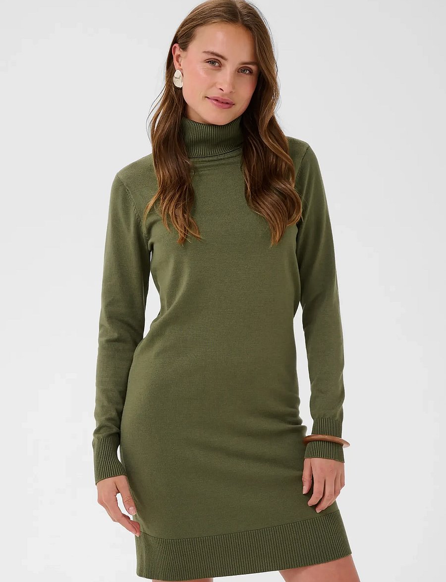 Saint Tropez - U6801, MilaSZ Rollneck Dress - strickkleider - four leaf clover melange - 0