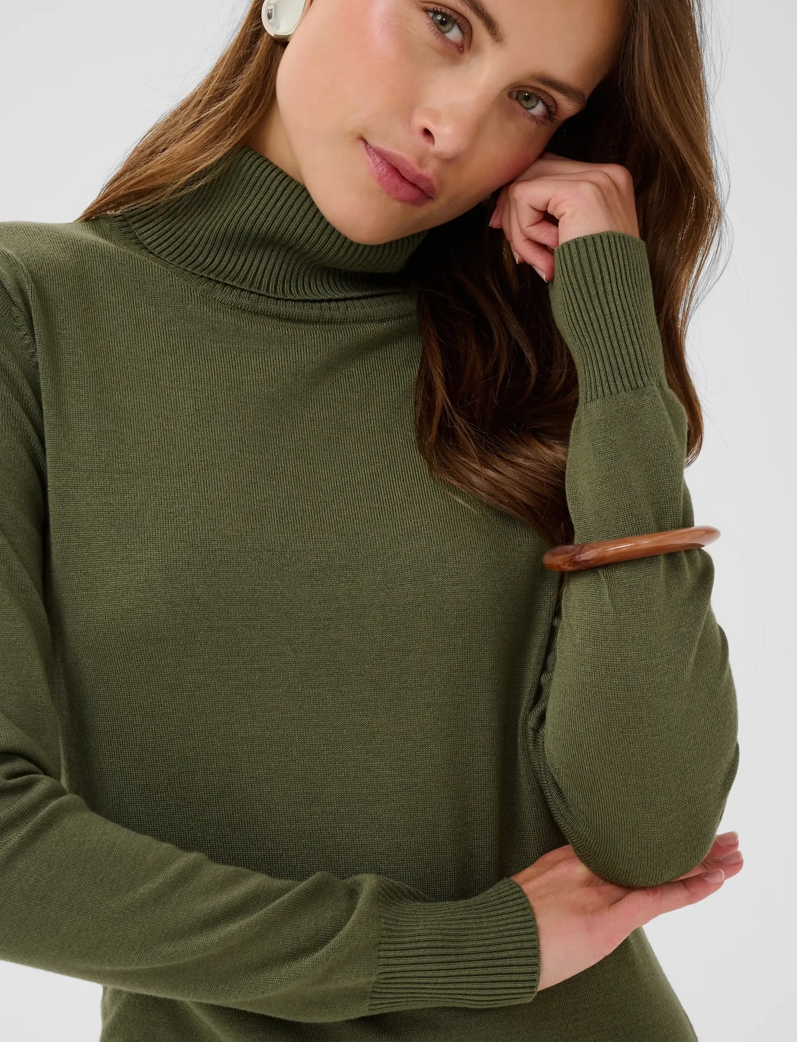 Saint Tropez - U6801, MilaSZ Rollneck Dress - strickkleider - four leaf clover melange - 5