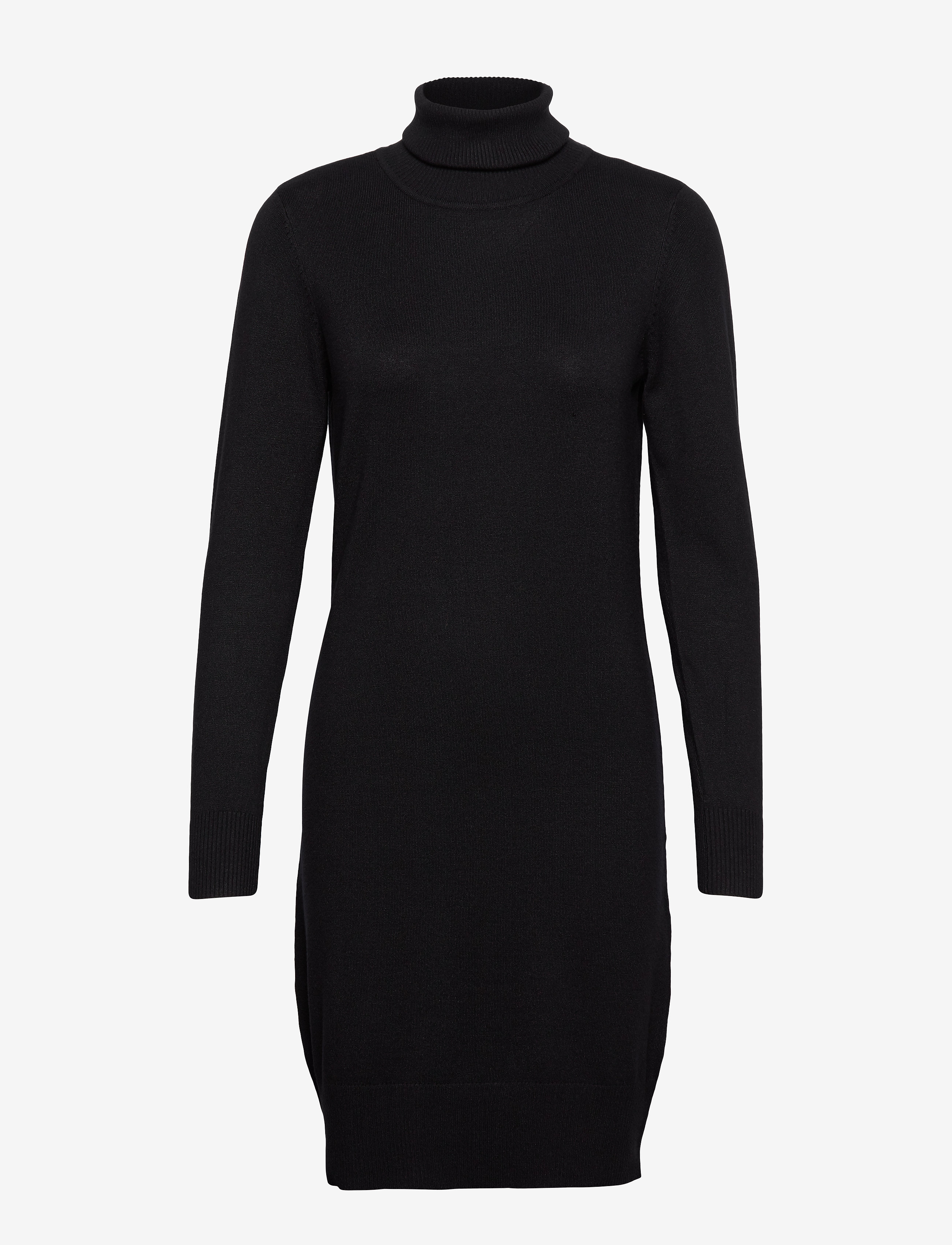 U6801, MilaSZ Rollneck Dress - BLACK