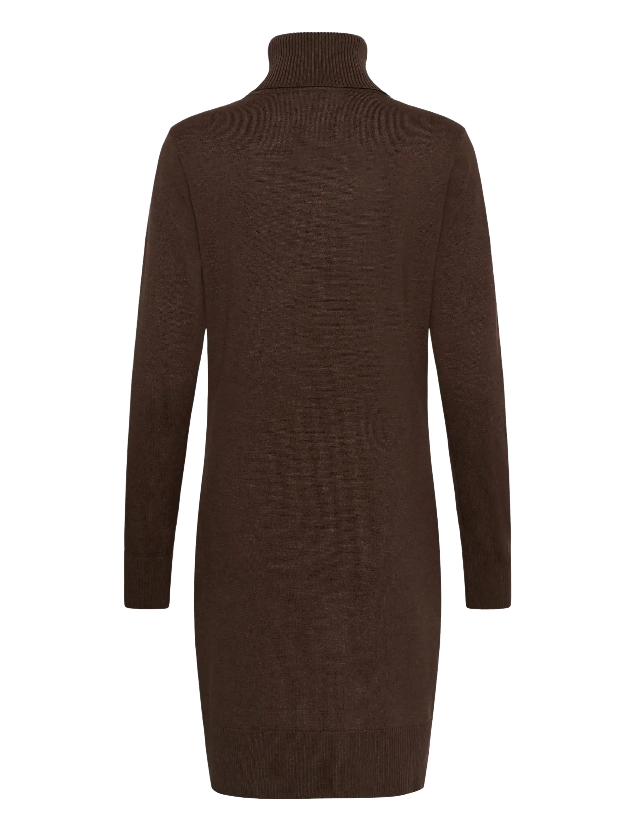 Saint Tropez - U6801, MilaSZ Rollneck Dress - stickade klänningar - bracken melange - 2