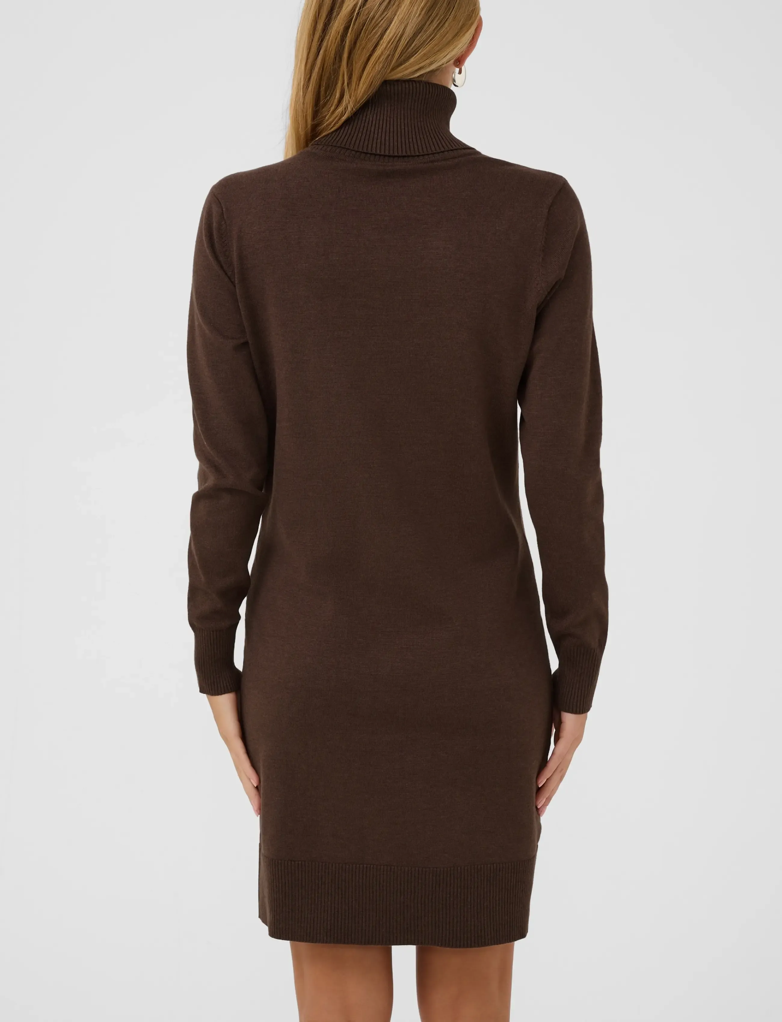 Saint Tropez - U6801, MilaSZ Rollneck Dress - stickade klänningar - bracken melange - 3
