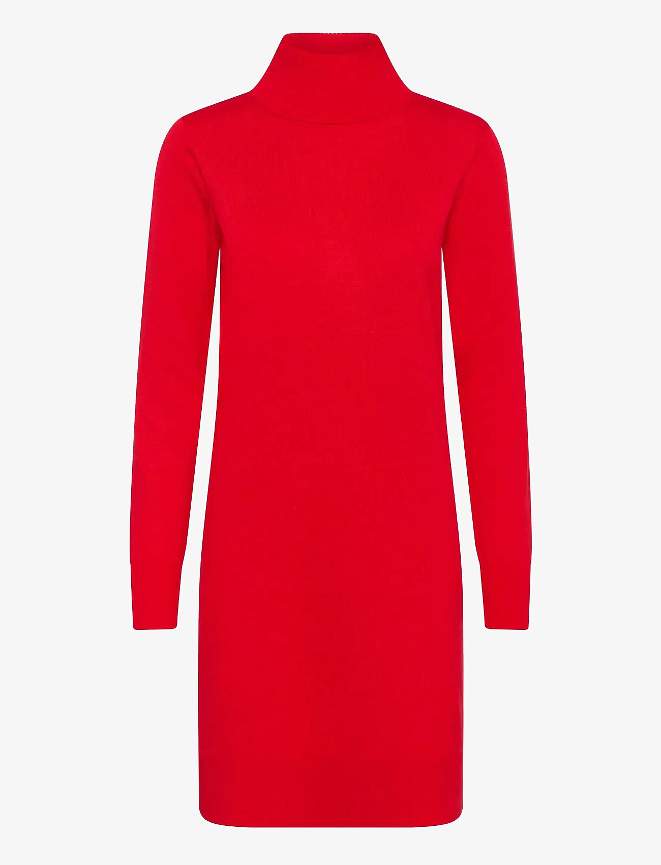 Saint Tropez - U6801, MilaSZ Rollneck Dress - knitted dresses - chinese red - 1