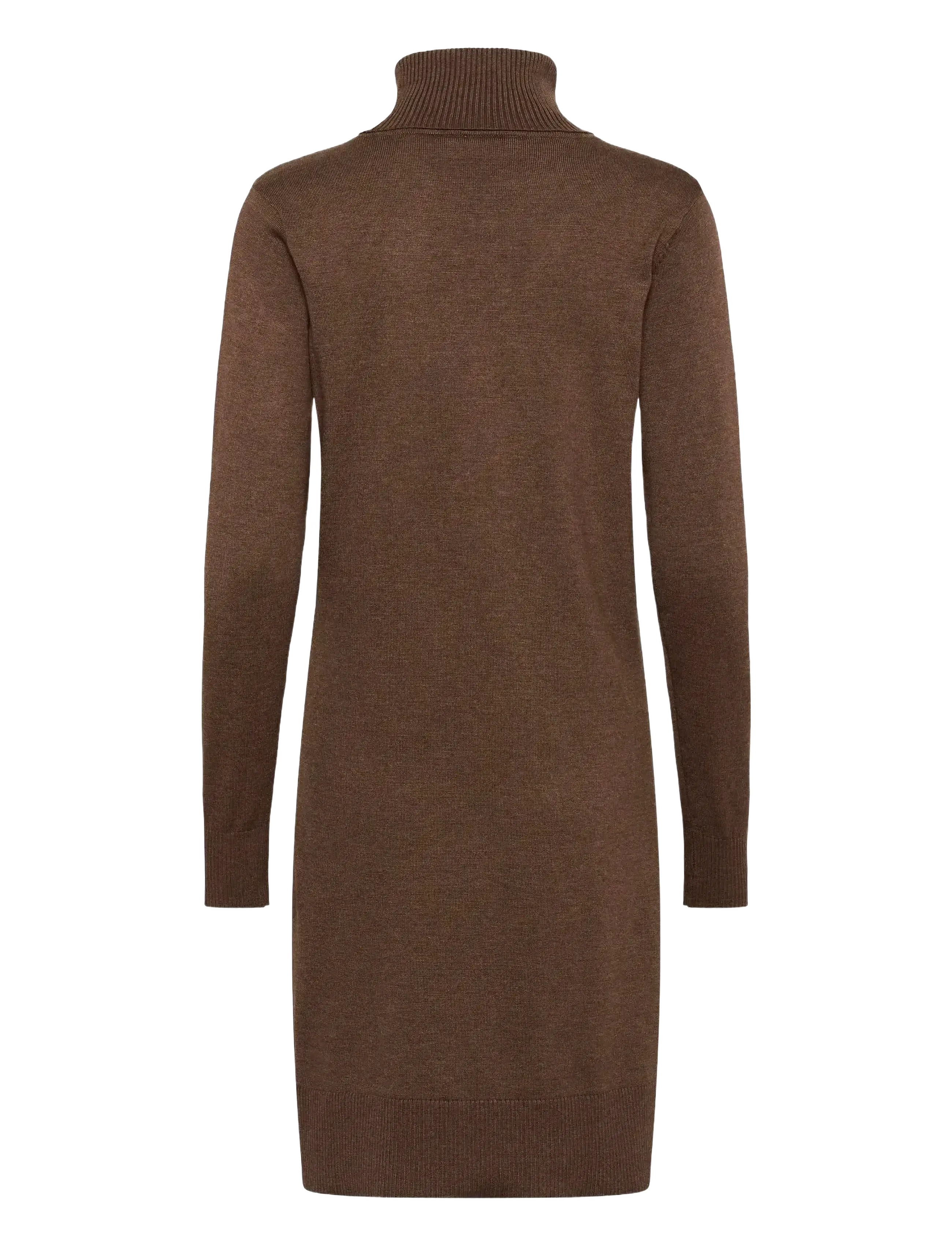 Saint Tropez - U6801, MilaSZ Rollneck Dress - strikkjoler - fondue fudge melange - 1