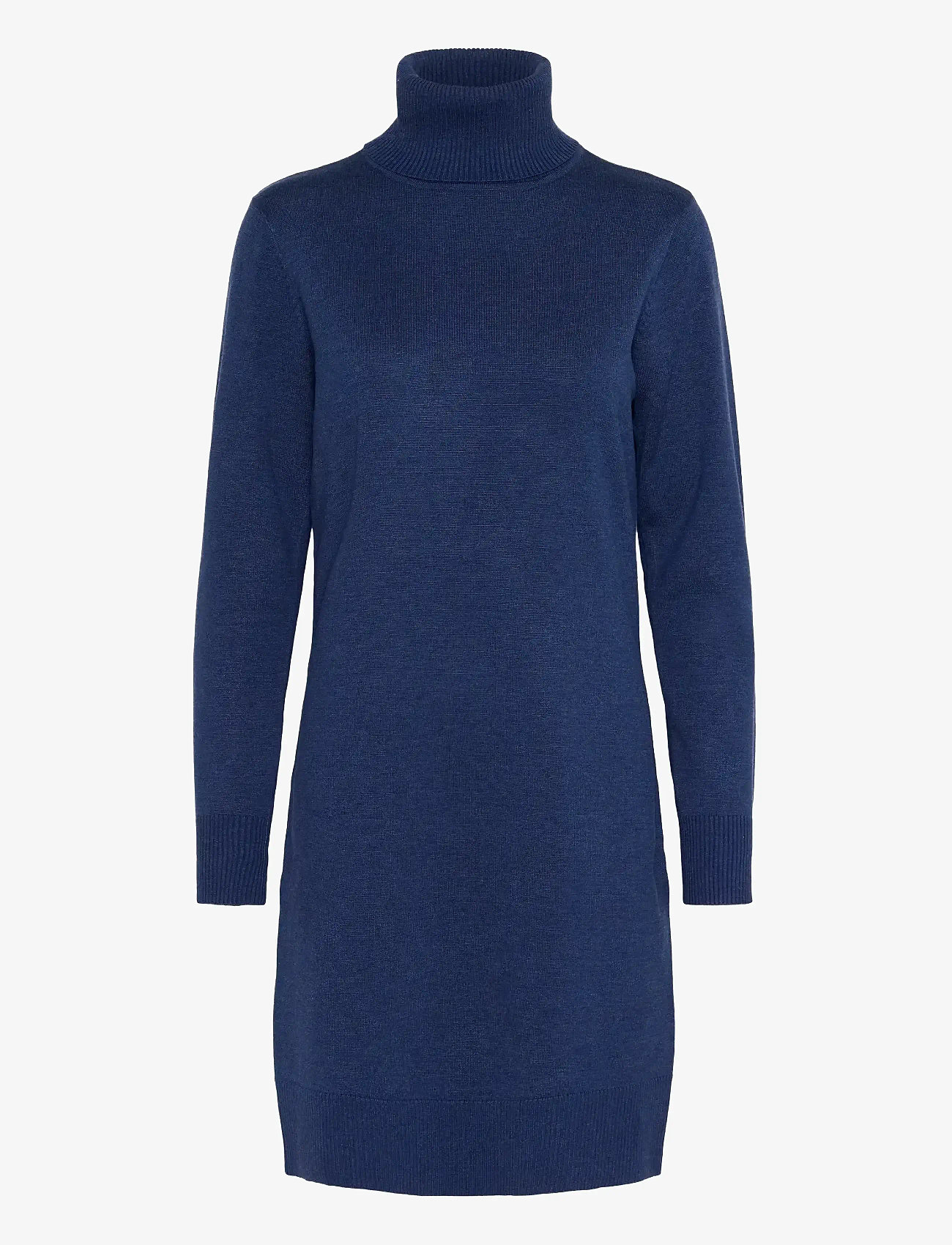 Saint Tropez - U6801, MilaSZ Rollneck Dress - kootud kleidid - pageant blue melange - 0