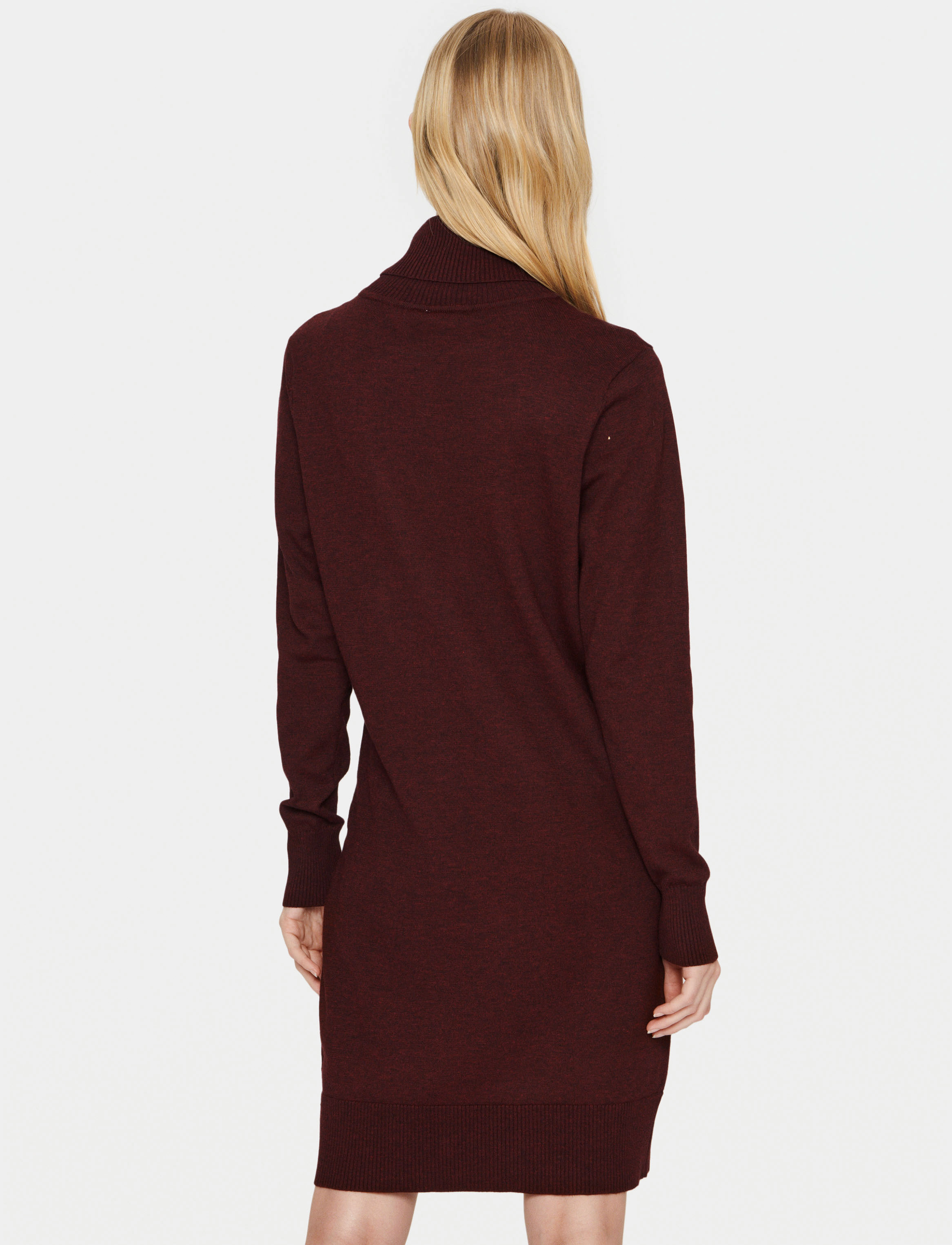Saint Tropez - U6801, MilaSZ Rollneck Dress - laveste priser - tawny port melange - 4