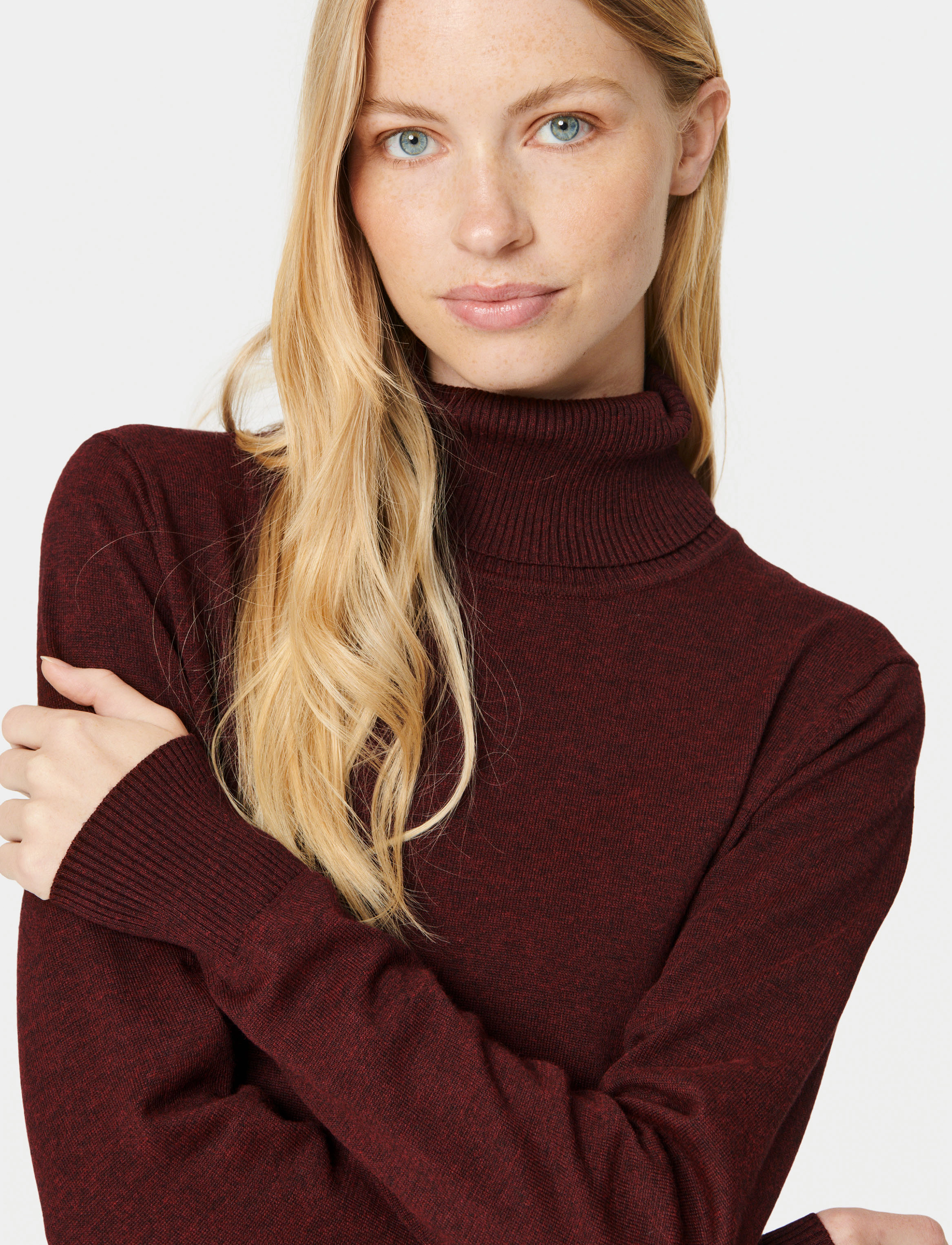 Saint Tropez - U6801, MilaSZ Rollneck Dress - laveste priser - tawny port melange - 5