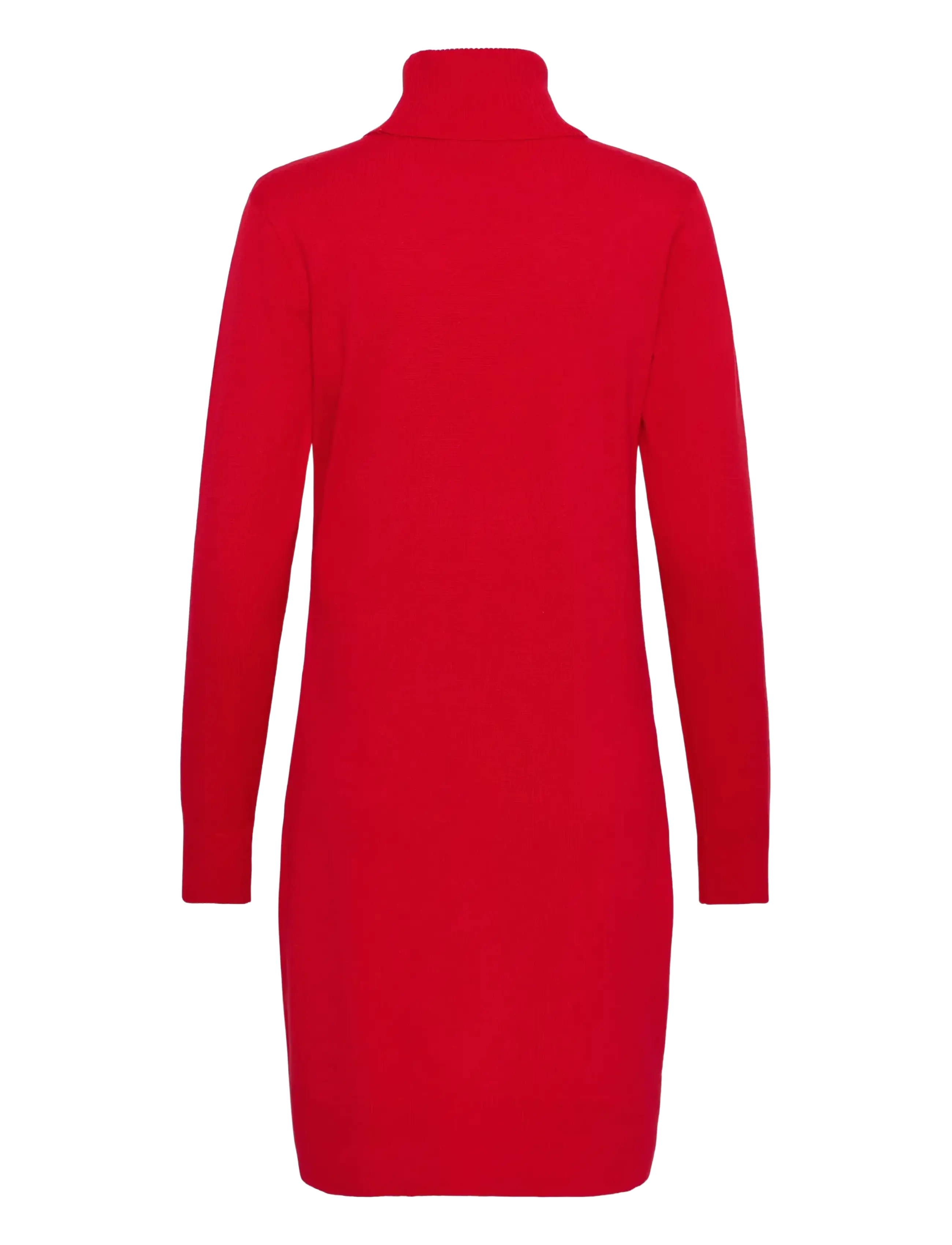 Saint Tropez - U6801, MilaSZ Rollneck Dress - stickade klänningar - true red - 2