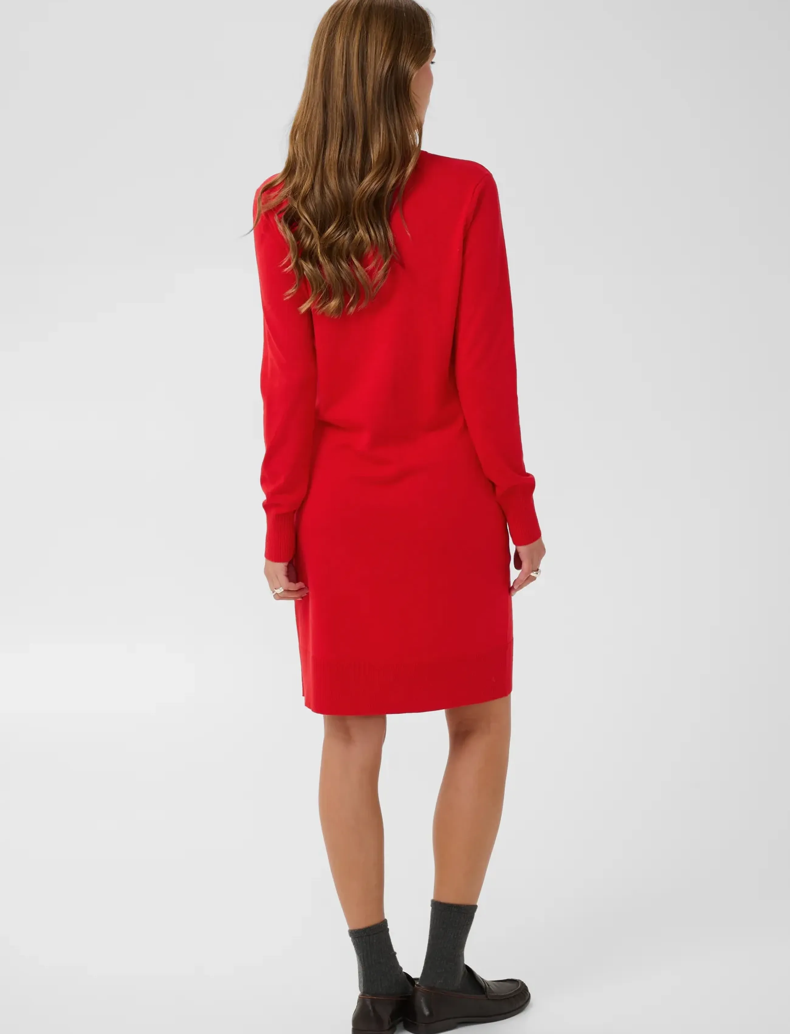 Saint Tropez - U6801, MilaSZ Rollneck Dress - stickade klänningar - true red - 4