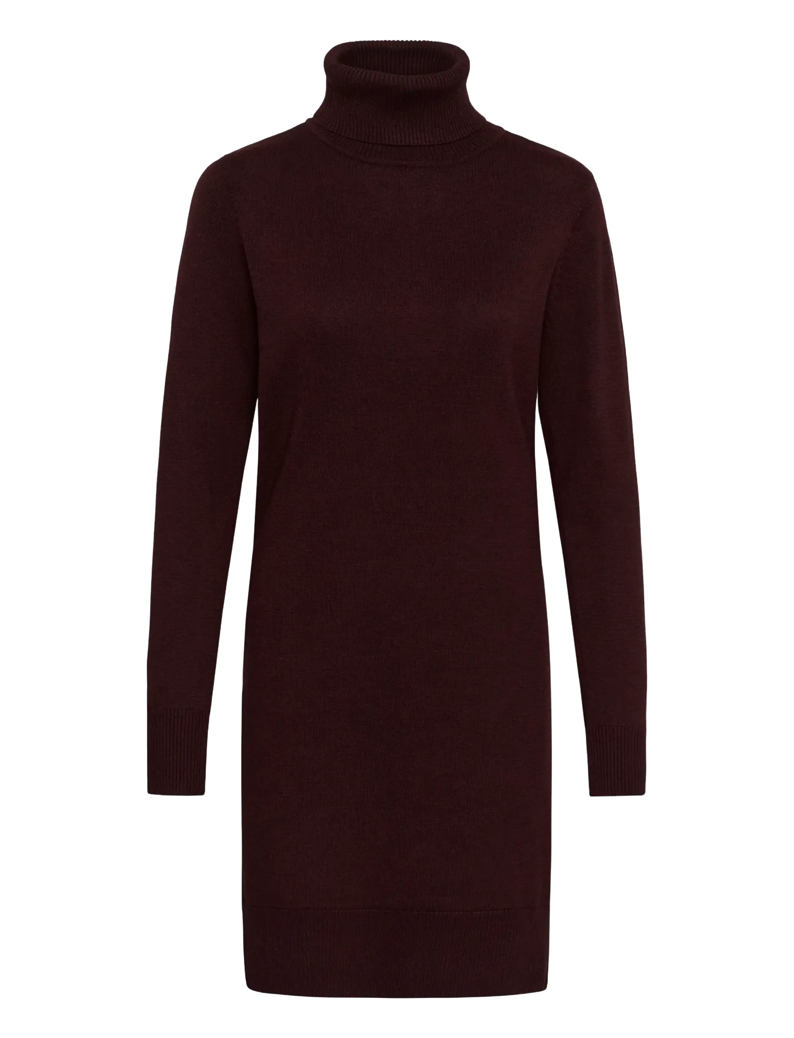 Saint Tropez - U6801, MilaSZ Rollneck Dress - stickade klänningar - winetasting melange - 1