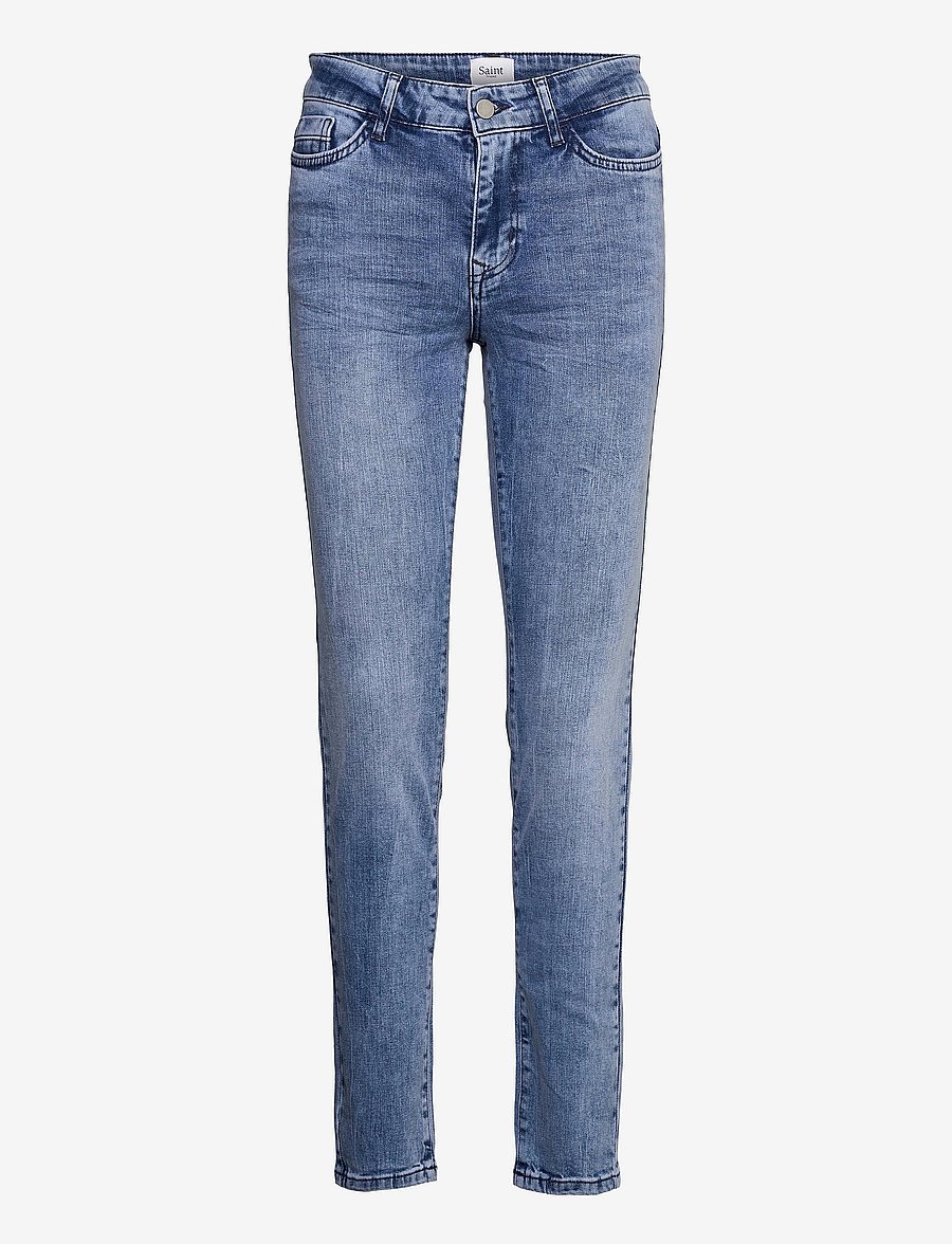 Saint Tropez - MollySZ MW Slim Jeans - slim fit -farkut - light blue denim - 1