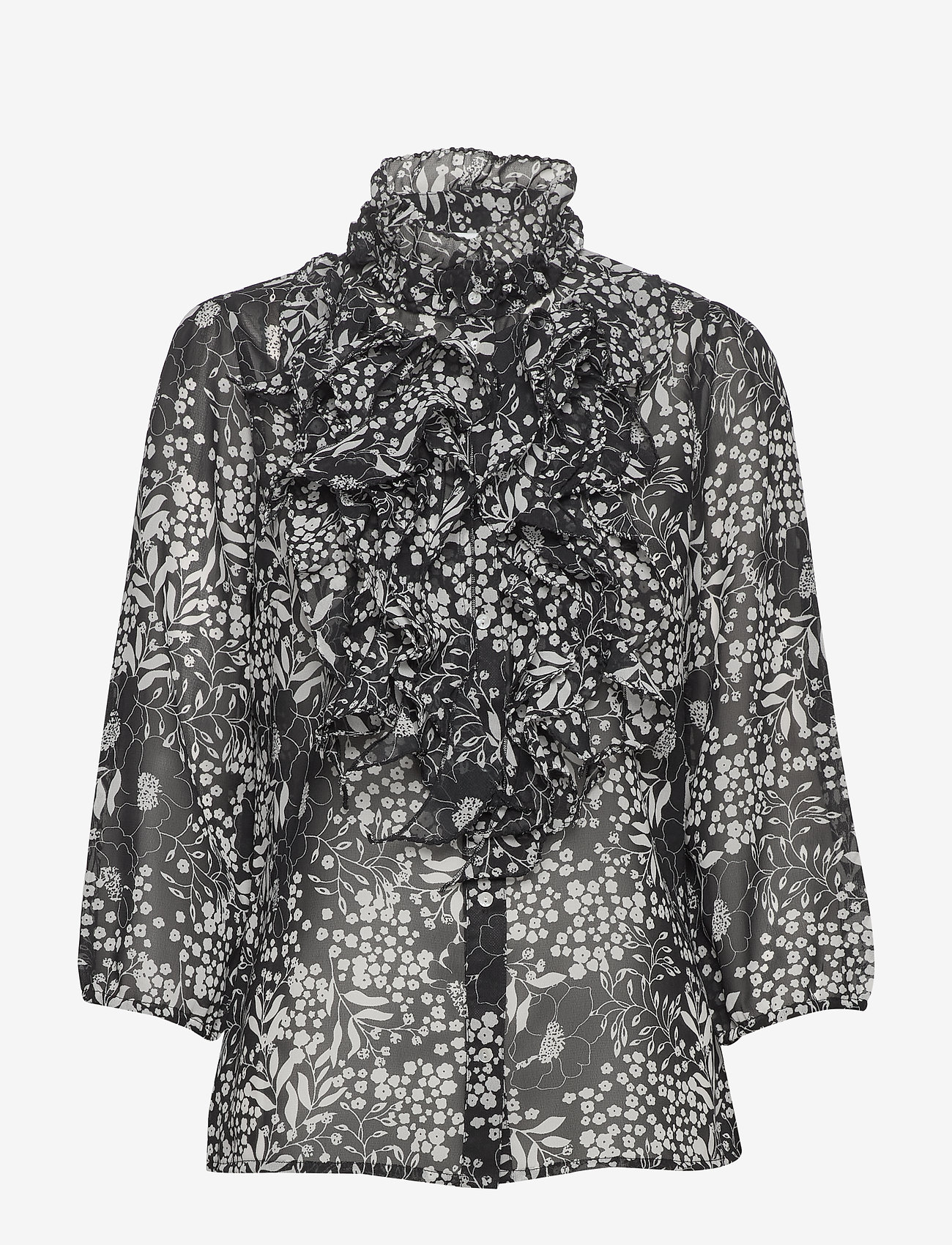 Saint Tropez - LillySZ Ruffle Shirt Flower Glam - flower glam black ms 2020 - 0