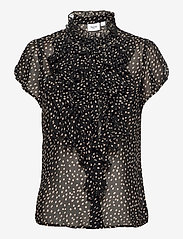 Saint Tropez - LiljaSZ Drea SS Shirt - kortärmade blusar - dot black - 0