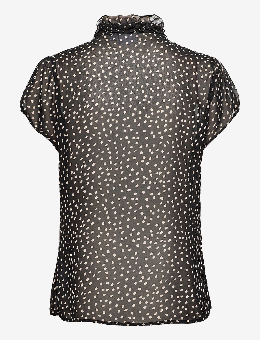 Saint Tropez - LiljaSZ Drea SS Shirt - kurzärmelige blusen - dot black - 2