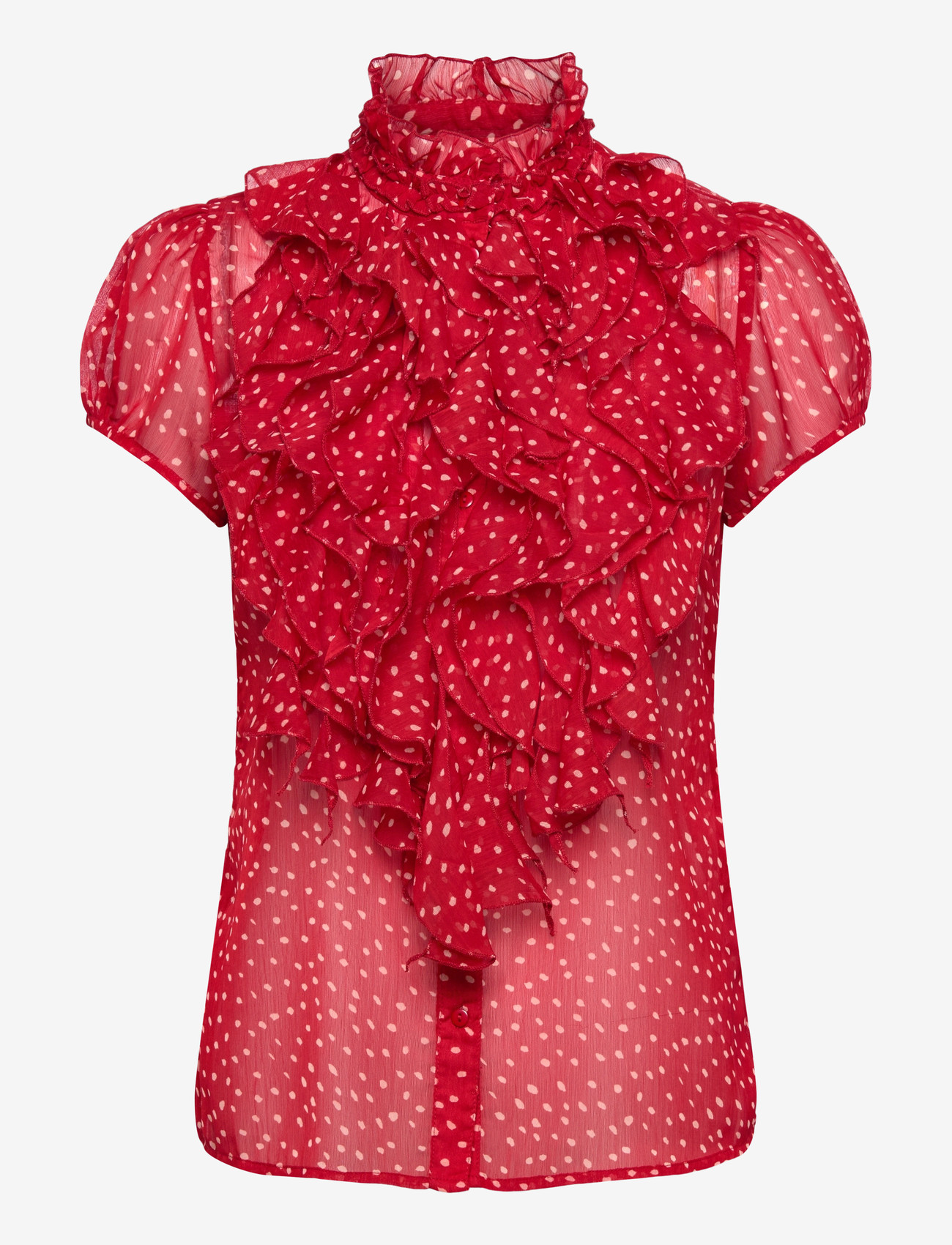 Saint Tropez - LiljaSZ Drea SS Shirt - short-sleeved blouses - tango red drea dot - 0