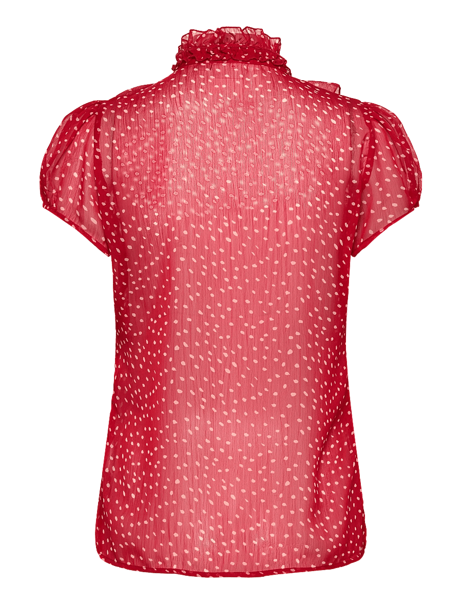 Saint Tropez - LiljaSZ Drea SS Shirt - kurzärmelige blusen - tango red drea dot - 1