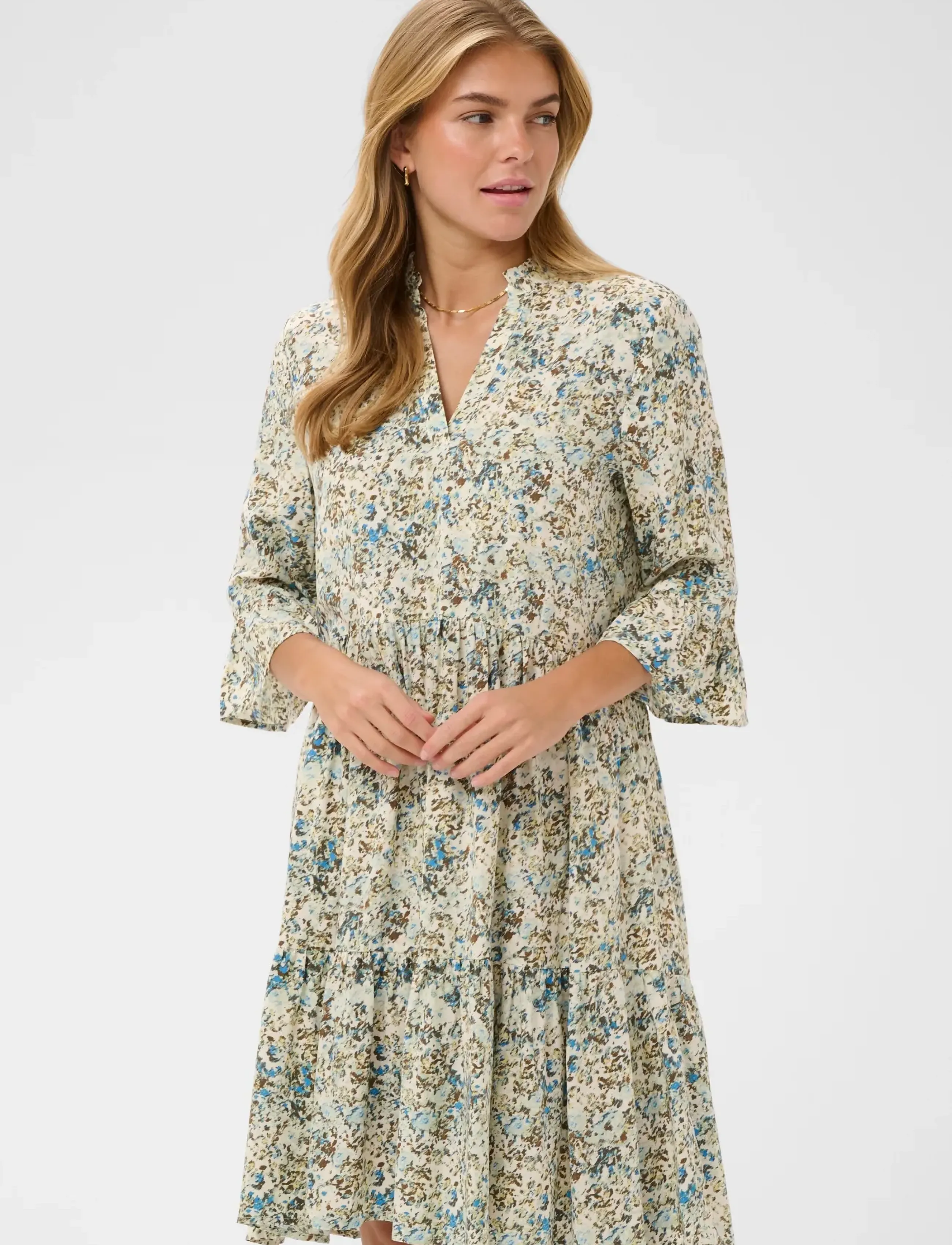 Saint Tropez EdaSZ Dress - Klänningar - VALLARTA BLUE BRUSHED BLOOMS / blue