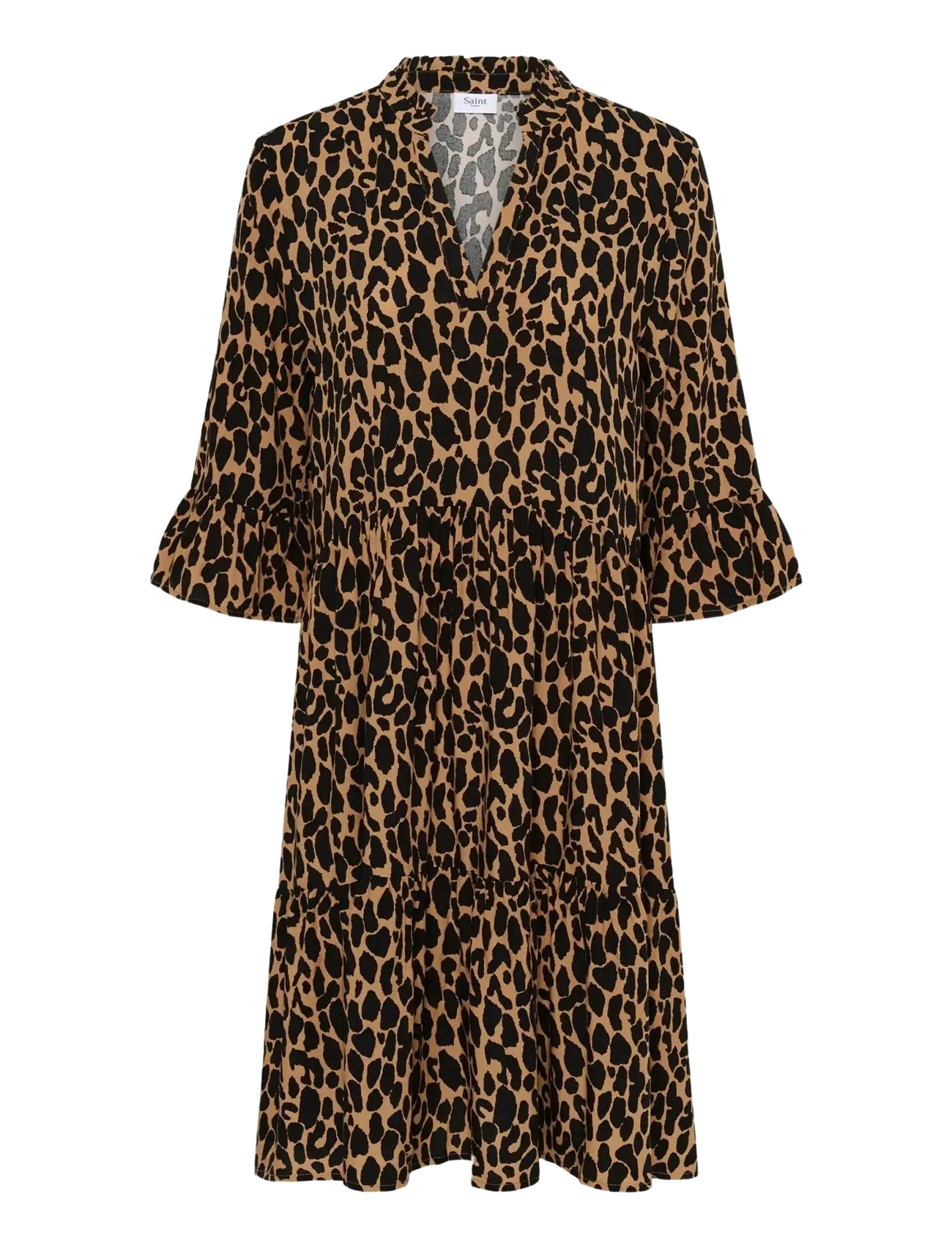 Saint Tropez EdaSZ Dress - Kleidung - TIGER'S EYE SPOTTY LEOPARD / black