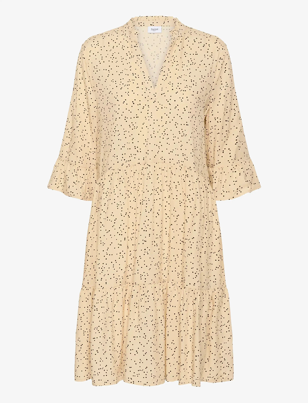 Saint Tropez - EdaSZ Dress - sommerkjoler - creme black mini dots - 1