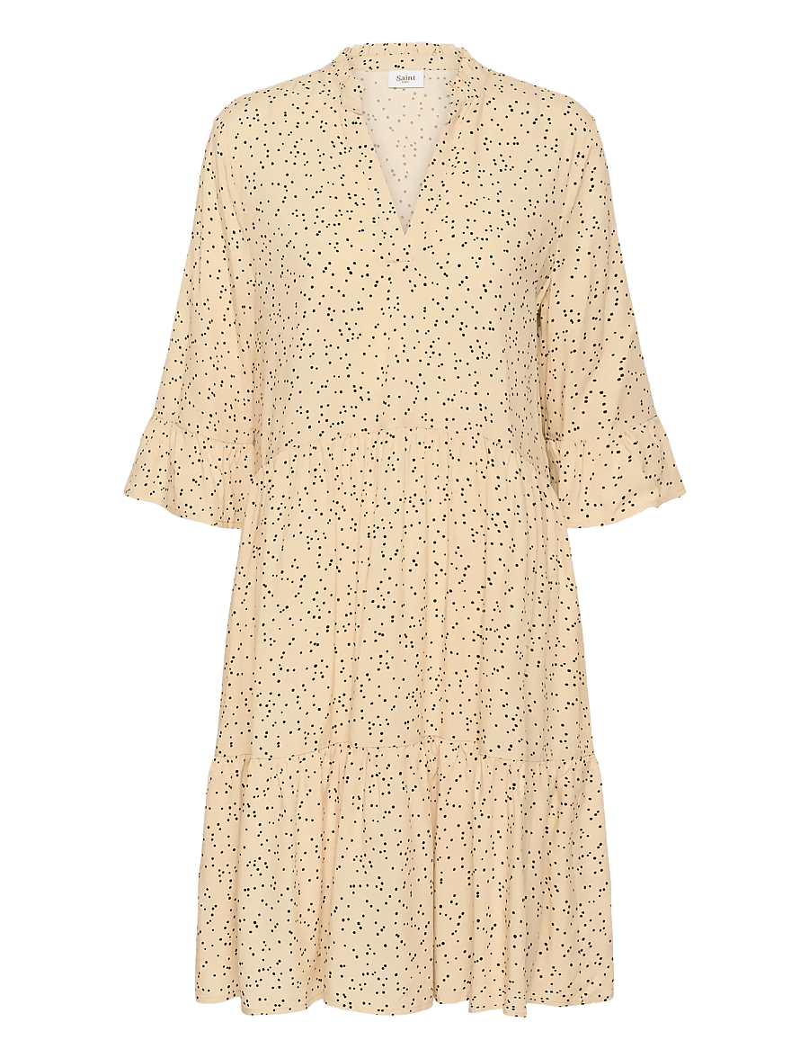 Saint Tropez - EdaSZ Dress - sommerkjoler - creme black mini dots - 1