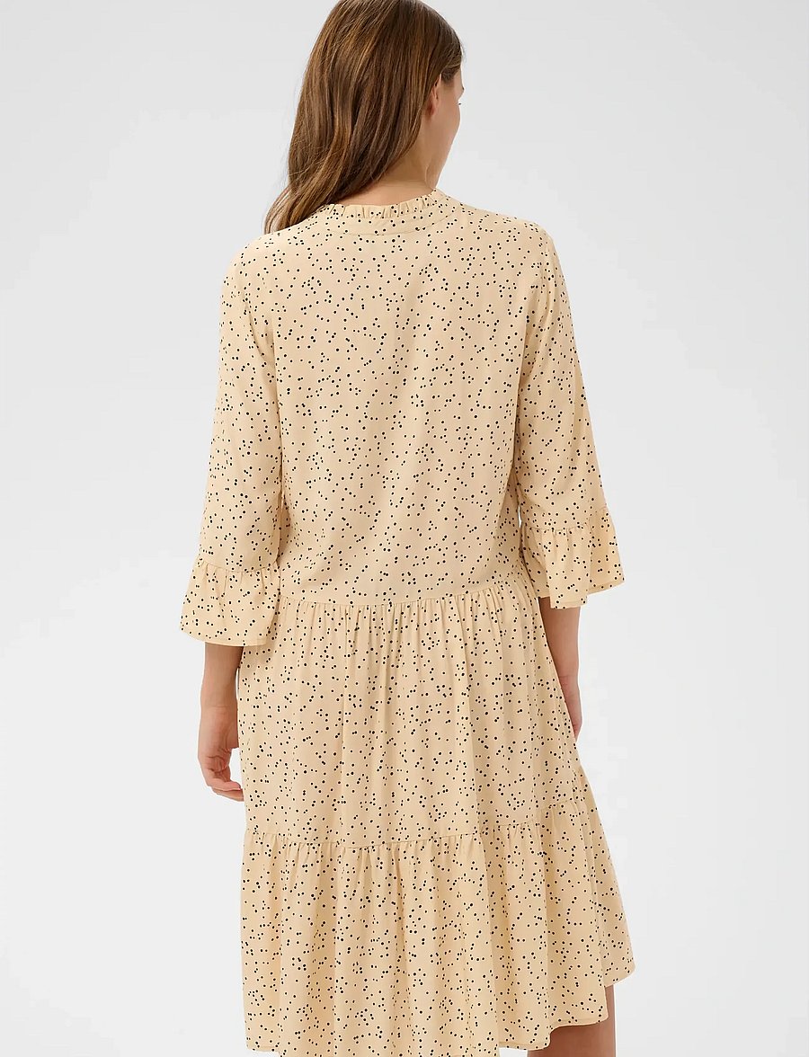 Saint Tropez - EdaSZ Dress - sommerkjoler - creme black mini dots - 4