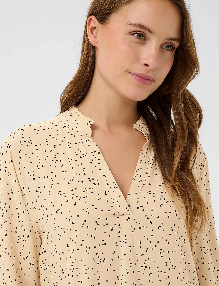 Saint Tropez - EdaSZ Dress - sommerkjoler - creme black mini dots - 5