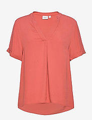 Saint Tropez - AgnesSZ SS Top - short-sleeved blouses - marsala - 0