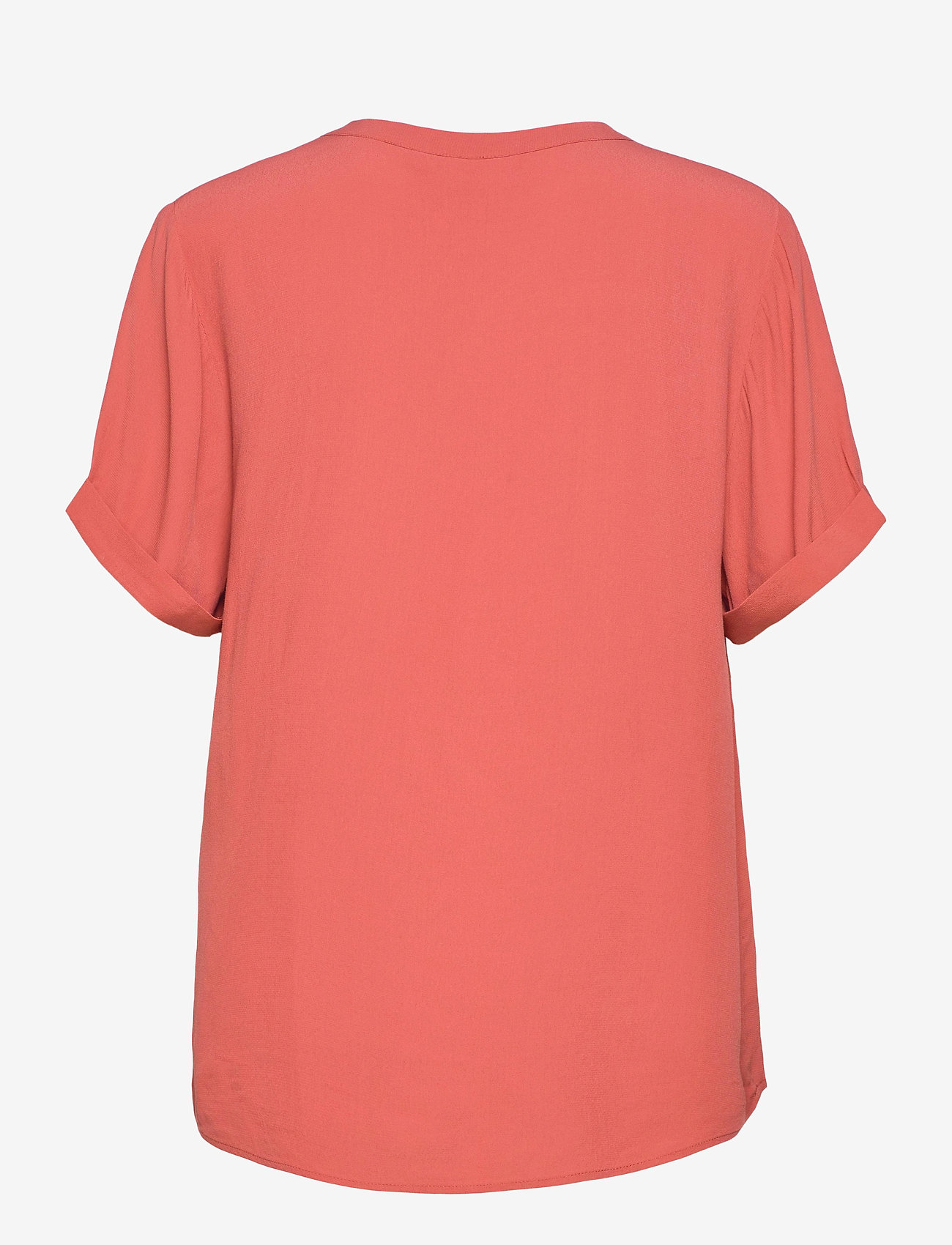 Saint Tropez - AgnesSZ SS Top - short-sleeved blouses - marsala - 1