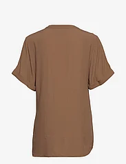 Saint Tropez - AgnesSZ SS Top - short-sleeved blouses - woodsmoke - 1