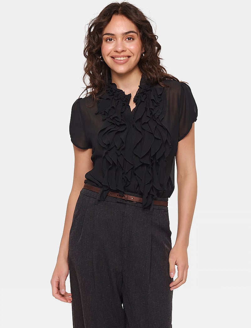 Saint Tropez - LiljaSZ SS Shirt - lühikeste varrukatega pluusid - black - 0