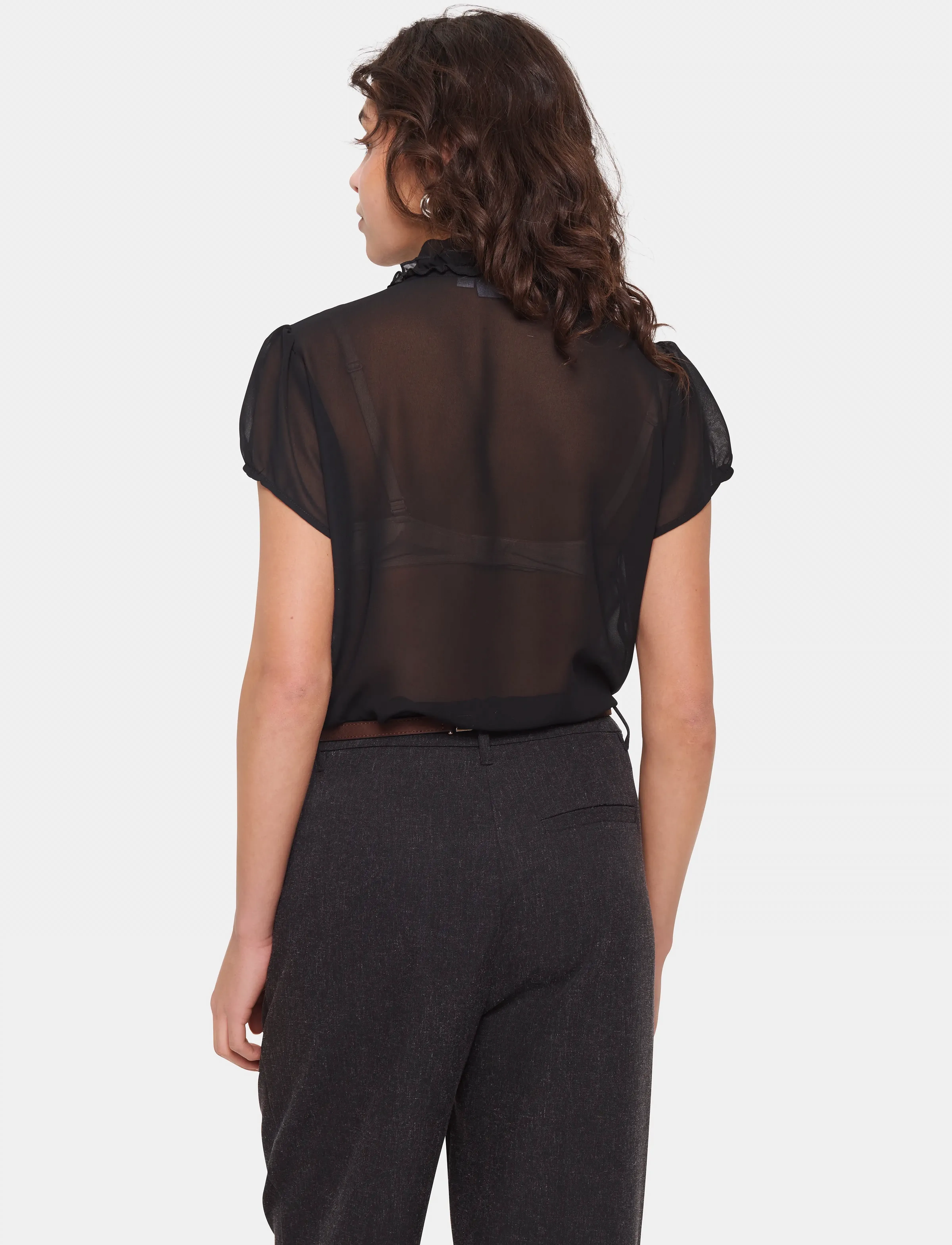 Saint Tropez - LiljaSZ SS Shirt - kurzämlige blusen - black - 3