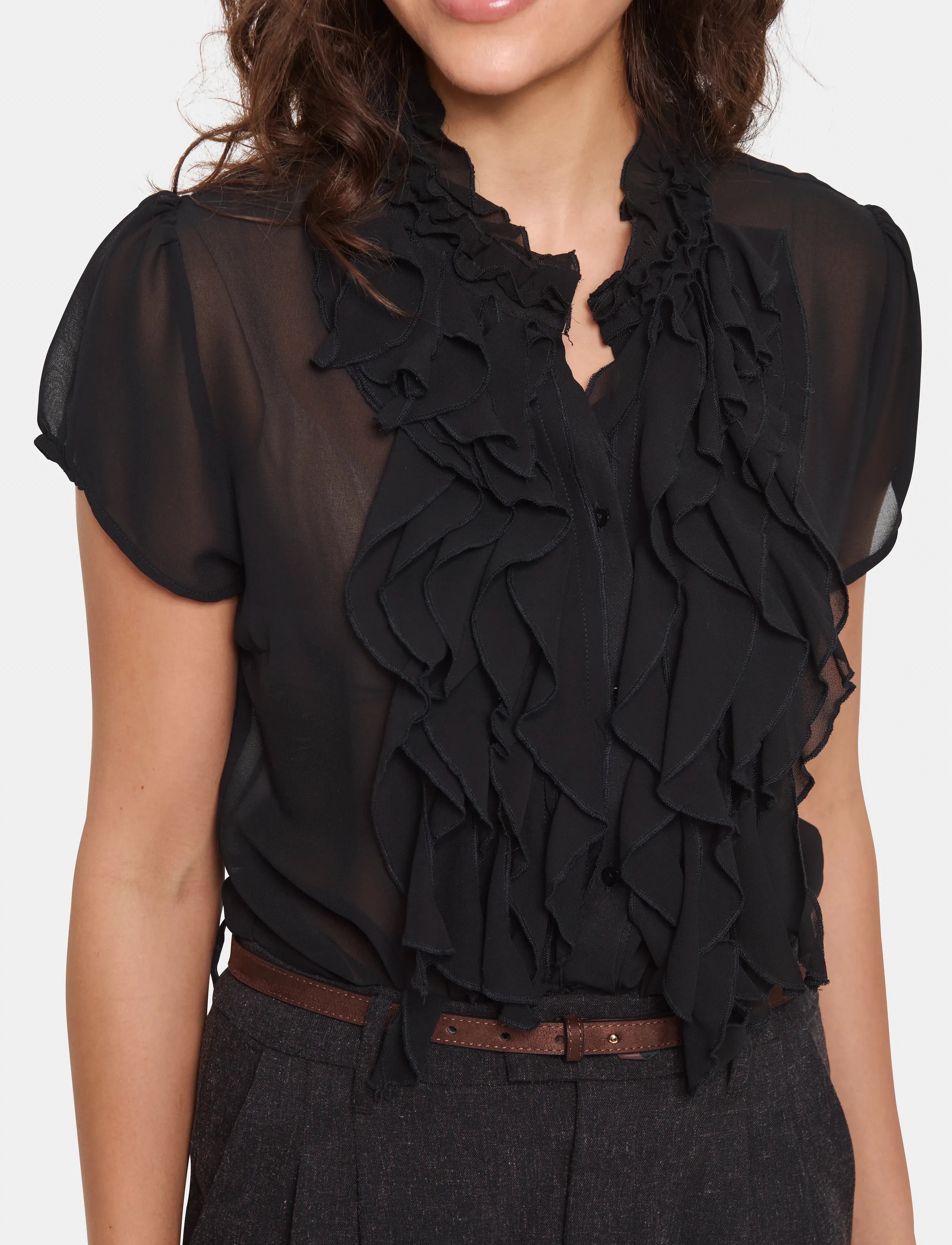 Saint Tropez - LiljaSZ SS Shirt - kurzämlige blusen - black - 4