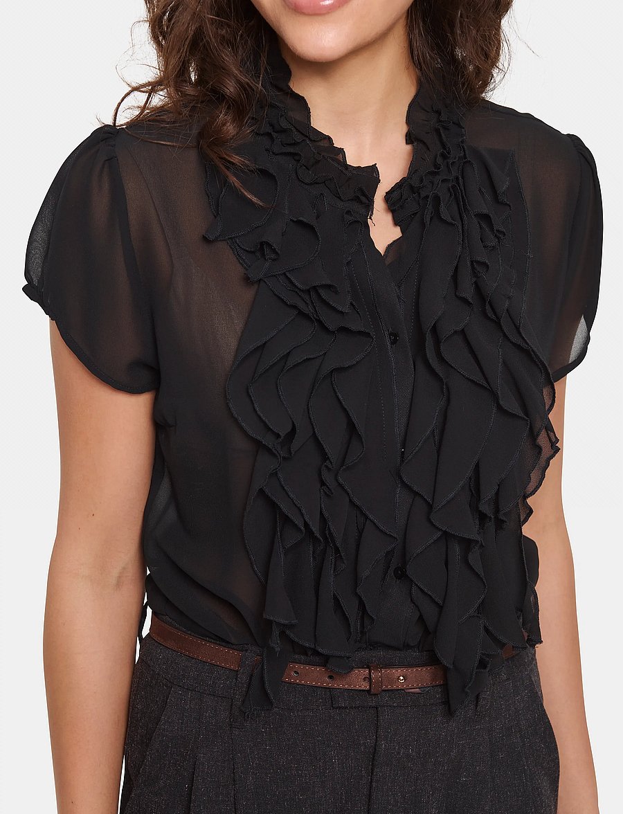 Saint Tropez - LiljaSZ SS Shirt - kurzämlige blusen - black - 4
