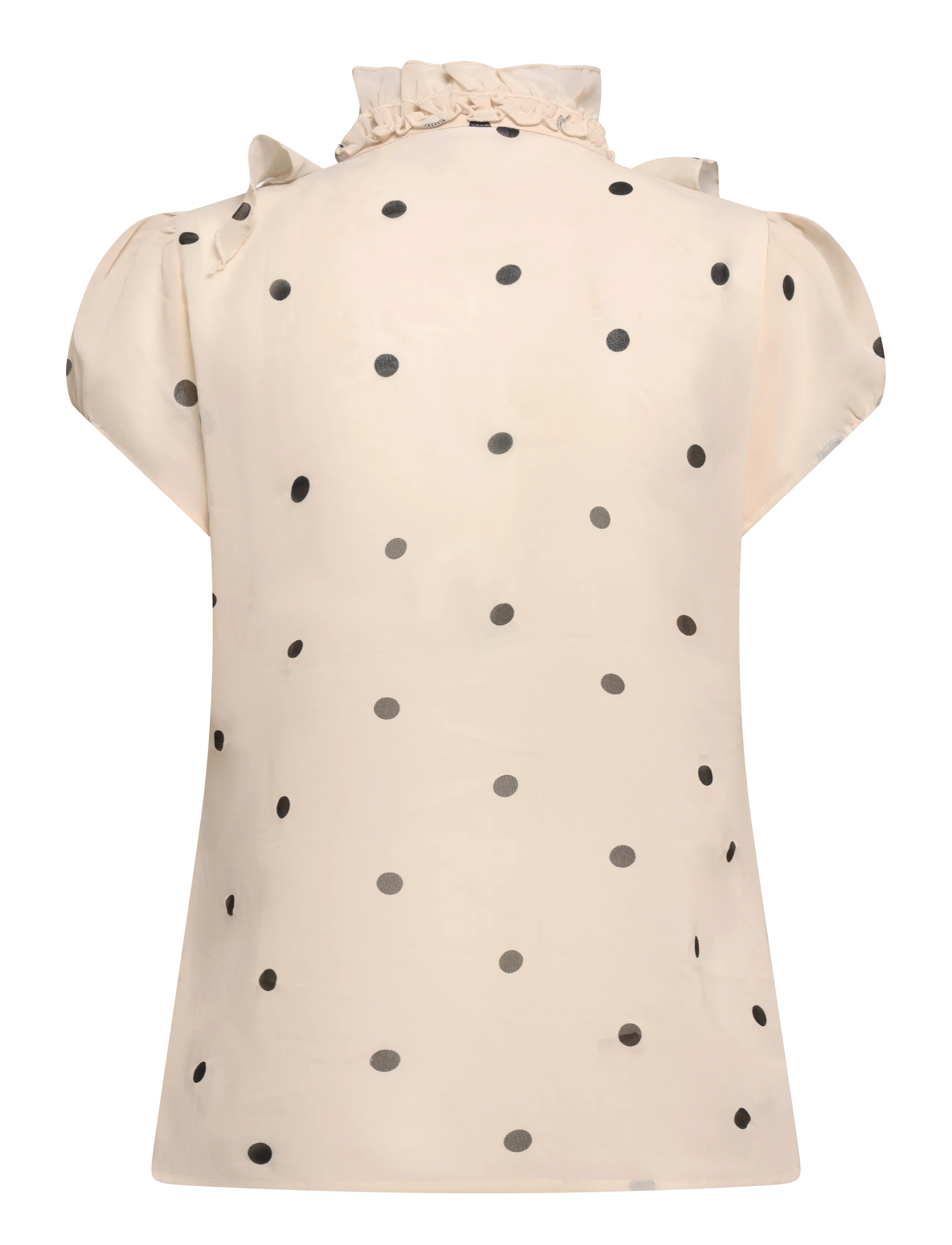 Saint Tropez - LiljaSZ SS Shirt - lühikeste varrukatega pluusid - creme circular dot - 1
