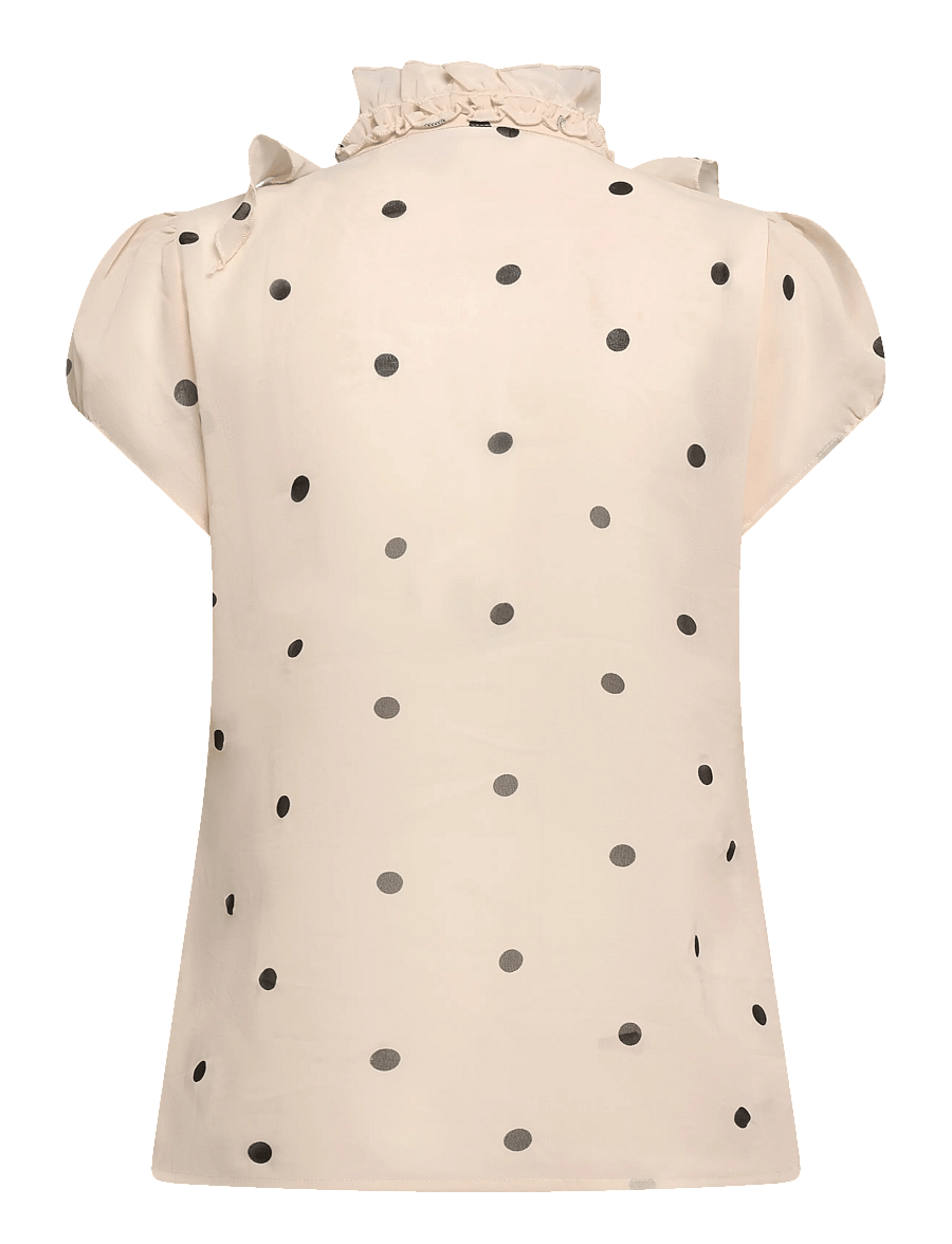 Saint Tropez - LiljaSZ SS Shirt - lühikeste varrukatega pluusid - creme circular dot - 1