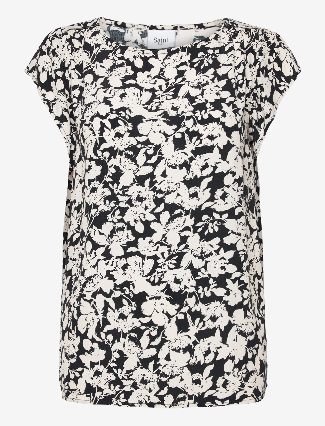 Saint Tropez - BlancaSZ Adele SS Top - kortærmede bluser - night sky porcelain blooms - 1