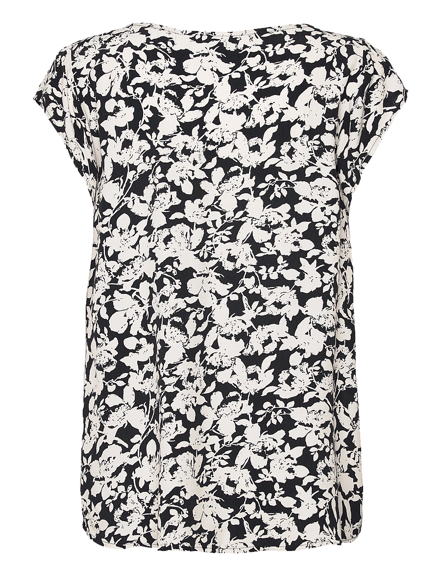 Saint Tropez - BlancaSZ Adele SS Top - kurzärmelige blusen - night sky porcelain blooms - 2